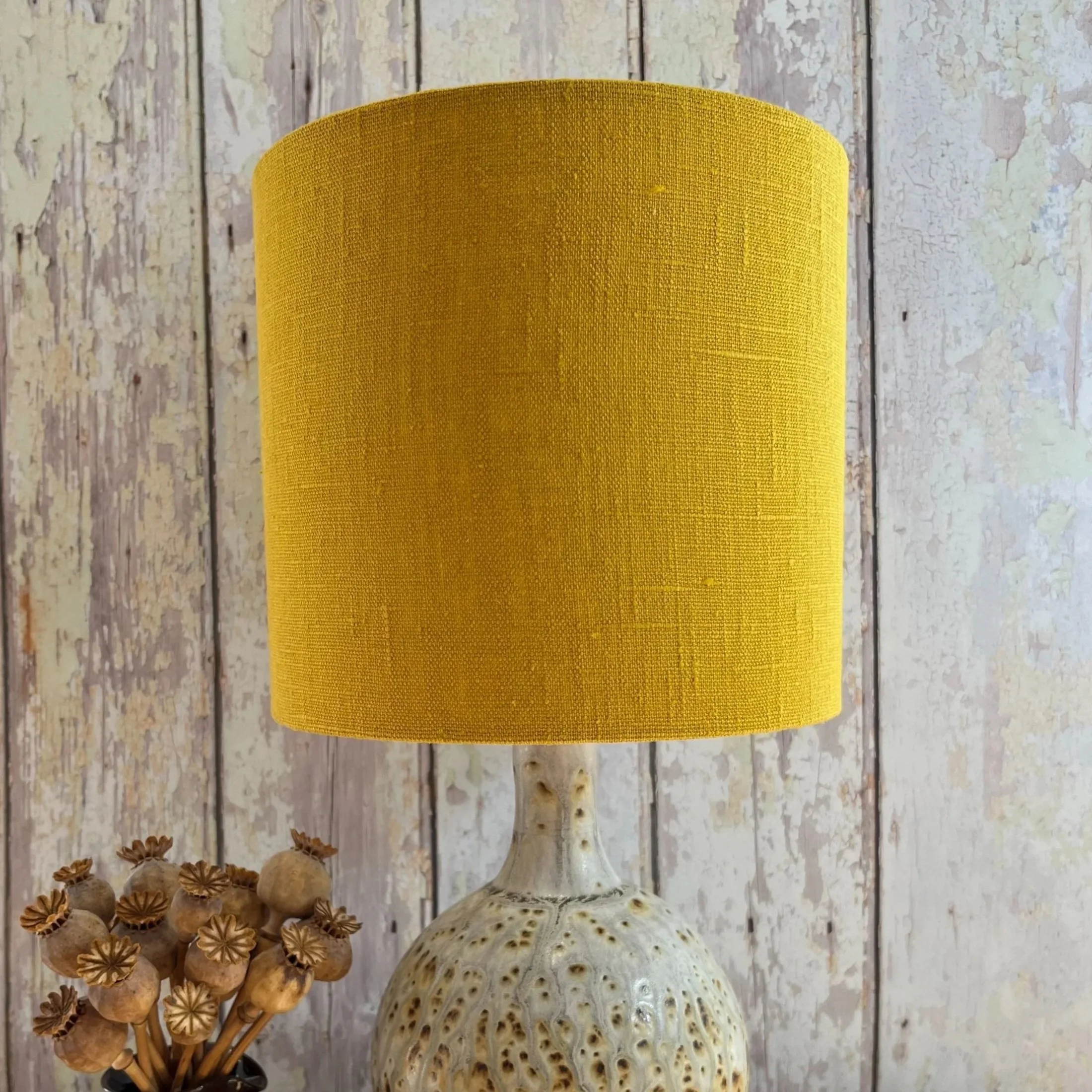 Mustard Yellow Linen Lampshade