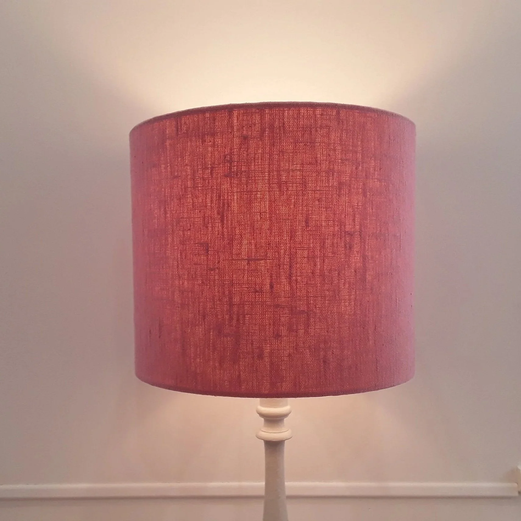 Coral Pink Linen Lampshade