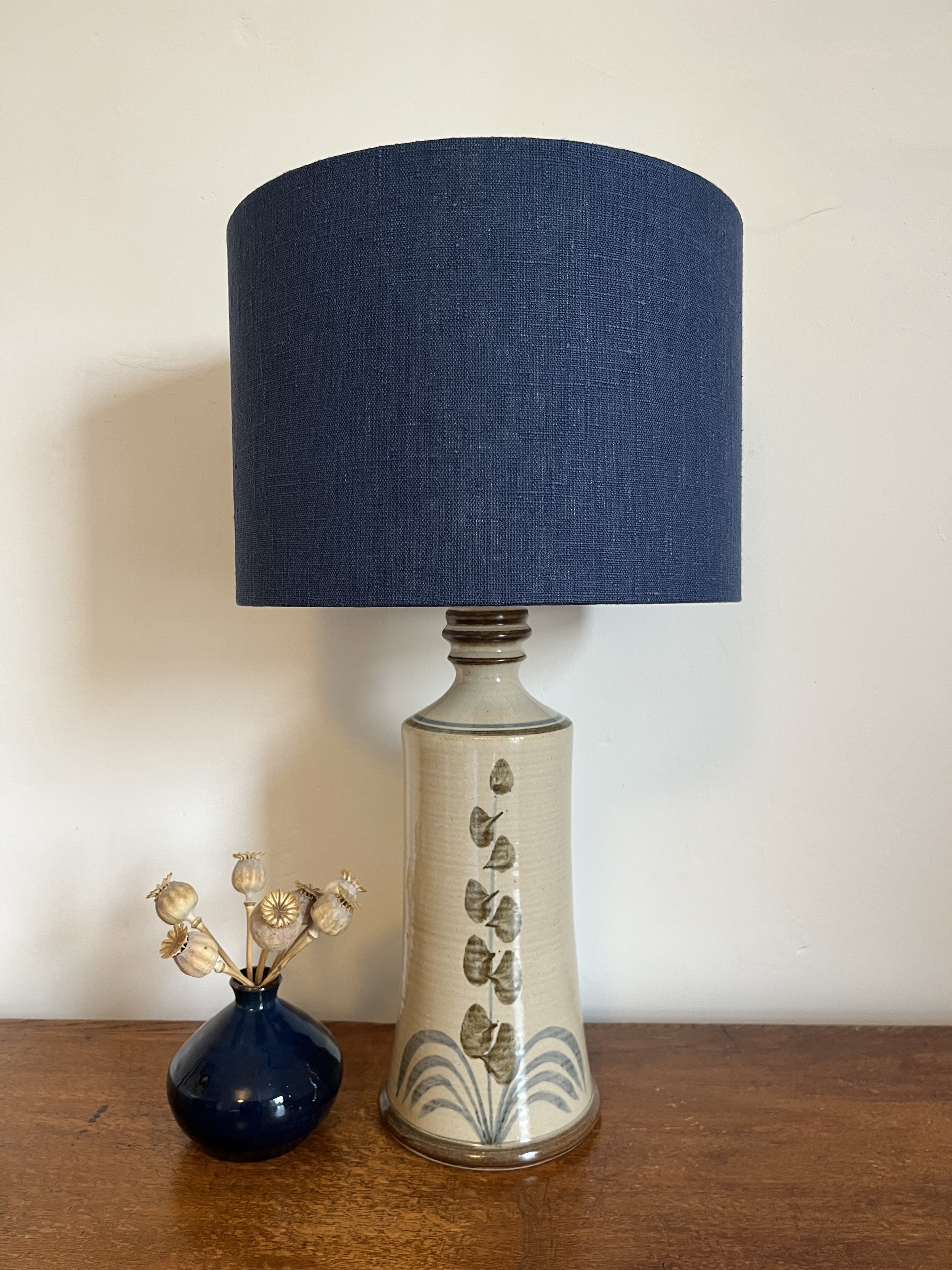 Navy Blue Linen Lampshade