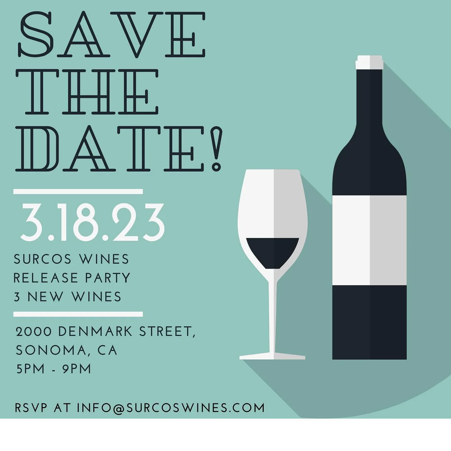 Please save the date for our release party! We are excited to be able to present our 3 new wines. This event will take place on March 18th and is free to attend. You will be able to taste our 3 new wines while enjoying small bites. All wines will be 