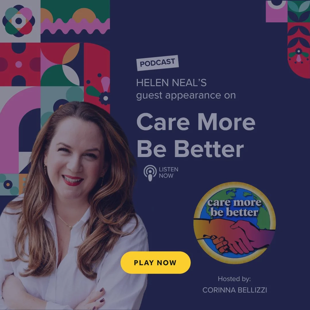 Promotional graphic for a podcast episode featuring Helen Neal as the guest, discussing 'The Importance of Communication.' 