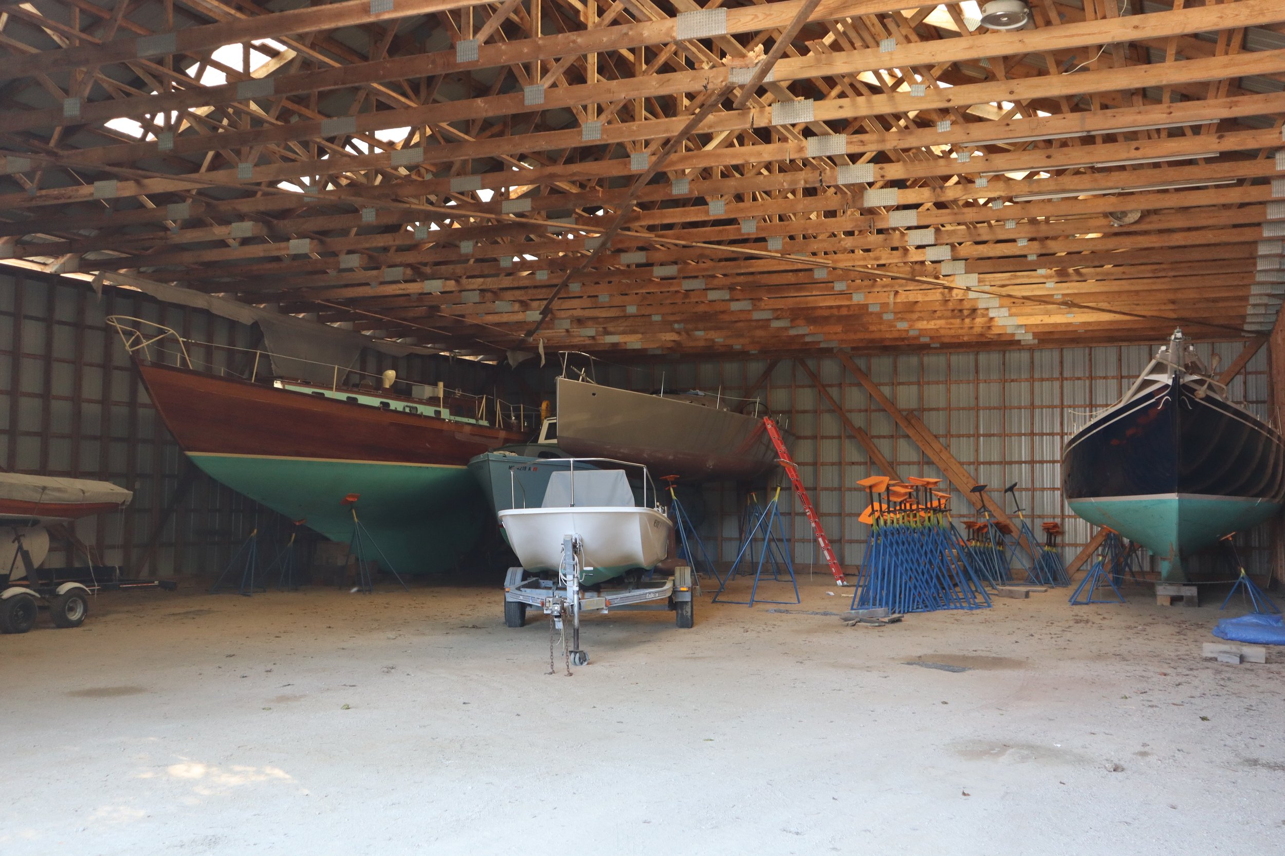 Covered storage in the yard.