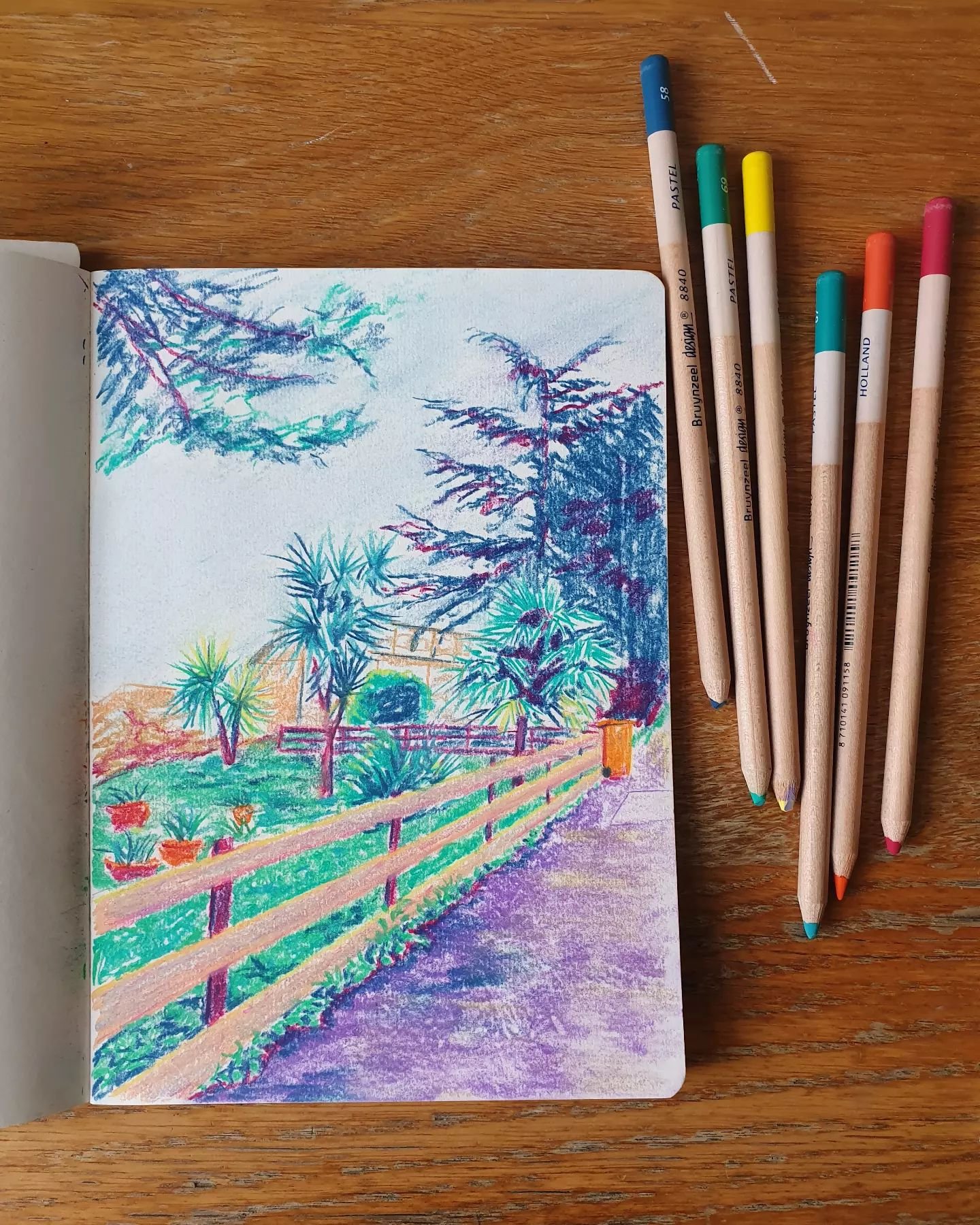 Having a little play around with pastel pencils. Its my first time using them. There's a lot to learn.....

#pastels #pastelpencils #sketchart #sketching #sketchbook #urbanart #urbannature #colourfulart #illustratedart