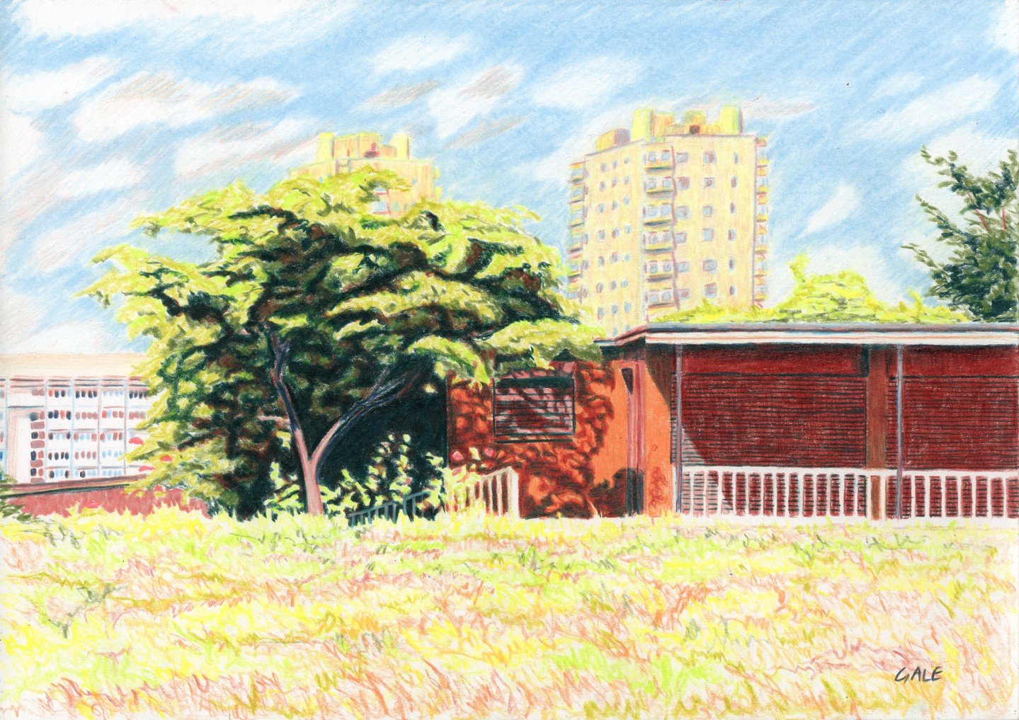 This weekend its the Brixton Urban Art Fair, so I've revisited a previous subject of the old bowling green at Brockwell Park just round the corner

I'll be peddling this artwork amongst other originals and prints on both days (5th &amp; 6th July). So
