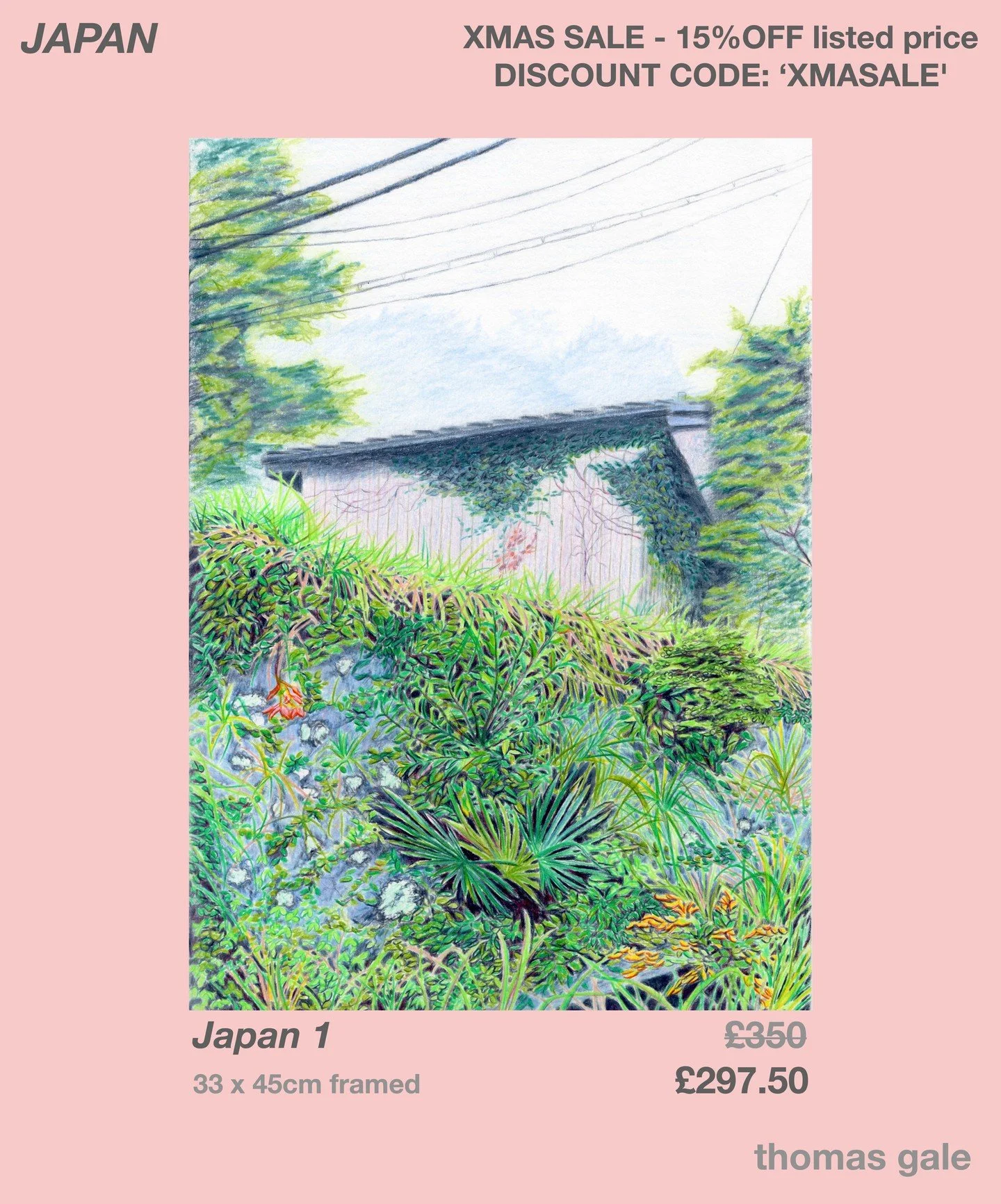 I'm getting in with the festive spirit, the lights and trees are going up and we just need presents to go under them.

Speaking of which......I'm having a little Xmas sale on some of my originals, starting with my Japan series.

Just use this code at