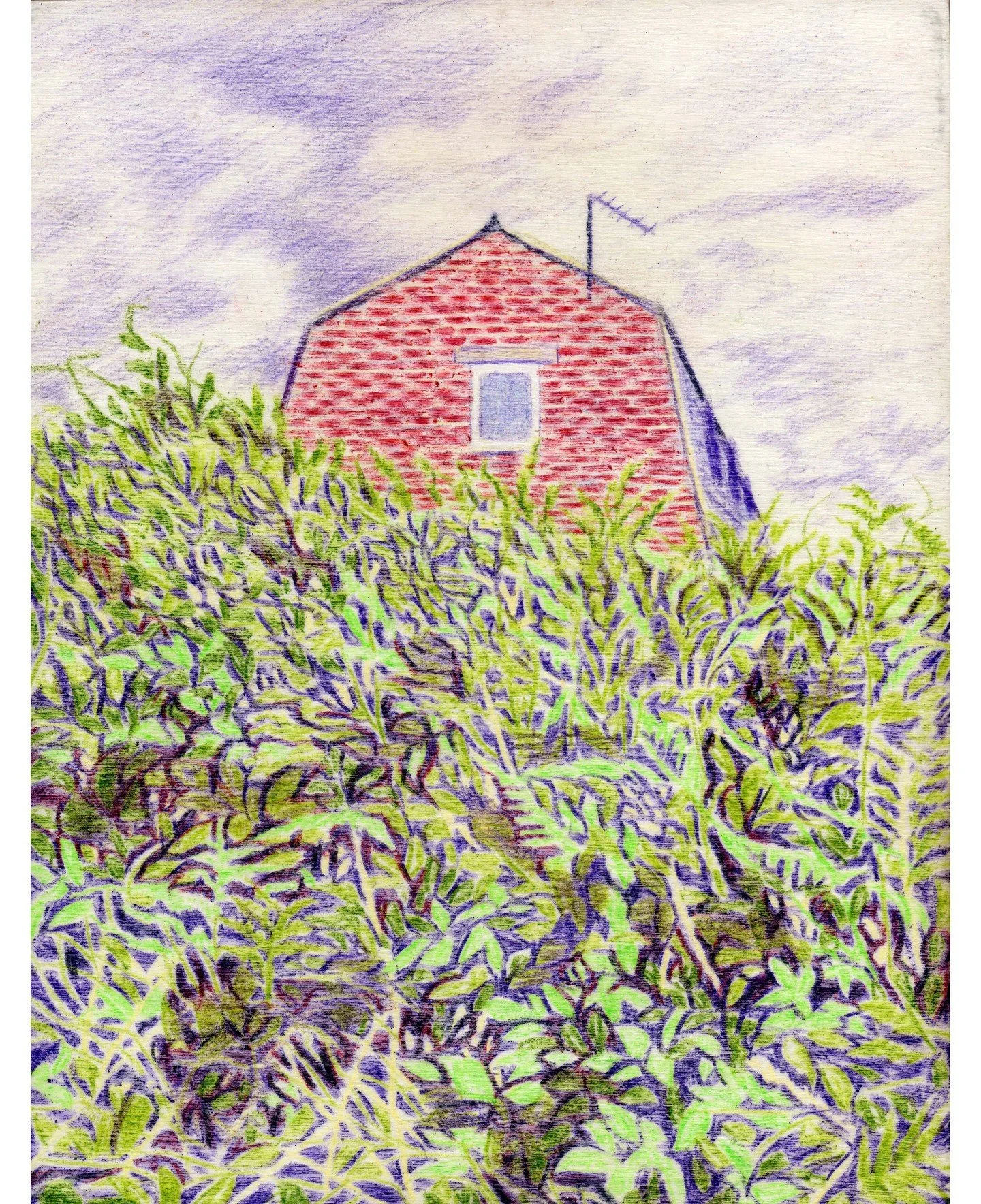 One more wood panel piece, this time its a view from a delayed train. 

Its hard to say precisely where this is, so I'll broadly say middle England somewhere.

#woodpanel #pencildrawing #colourfulart #naturalart #landscapeart #colourpencil