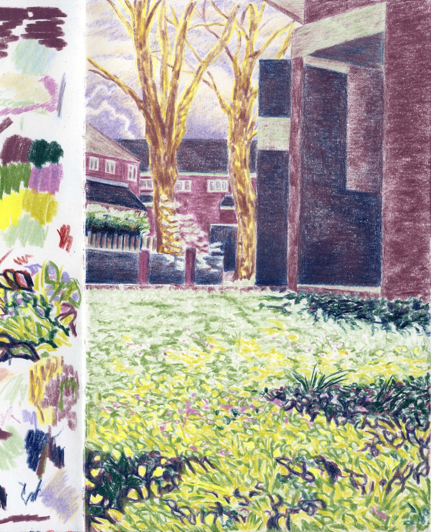 Things are starting to poke out of the ground in Bell Green.

#spring #pencilsketch #colourfulart #naturalart #urbanlandscape #urbannature #sketchbook