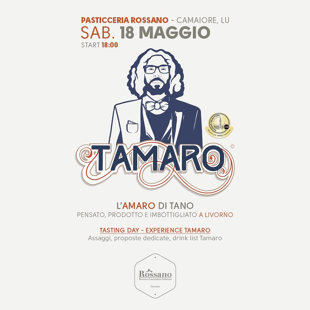 Sabato 18 maggio dalle 18 ci vediamo da @pasticceriarossanocamaiore per la Tamaro Experience. 

Per tutta la sera potrai gustarti uno dei cocktail ideati dalla Pasticceria Rossano, potrai fare 4 chiacchiere con il Team del Tamaro e ovviamente non man