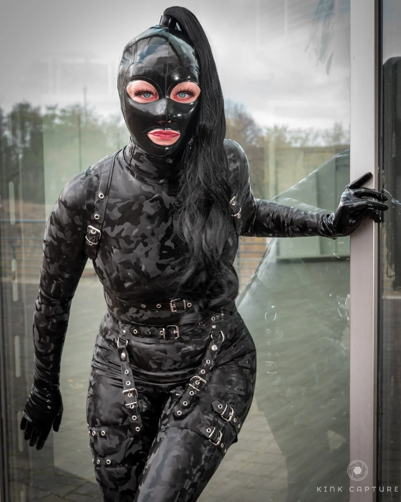 The Sukeban Camo Latex Catsuit