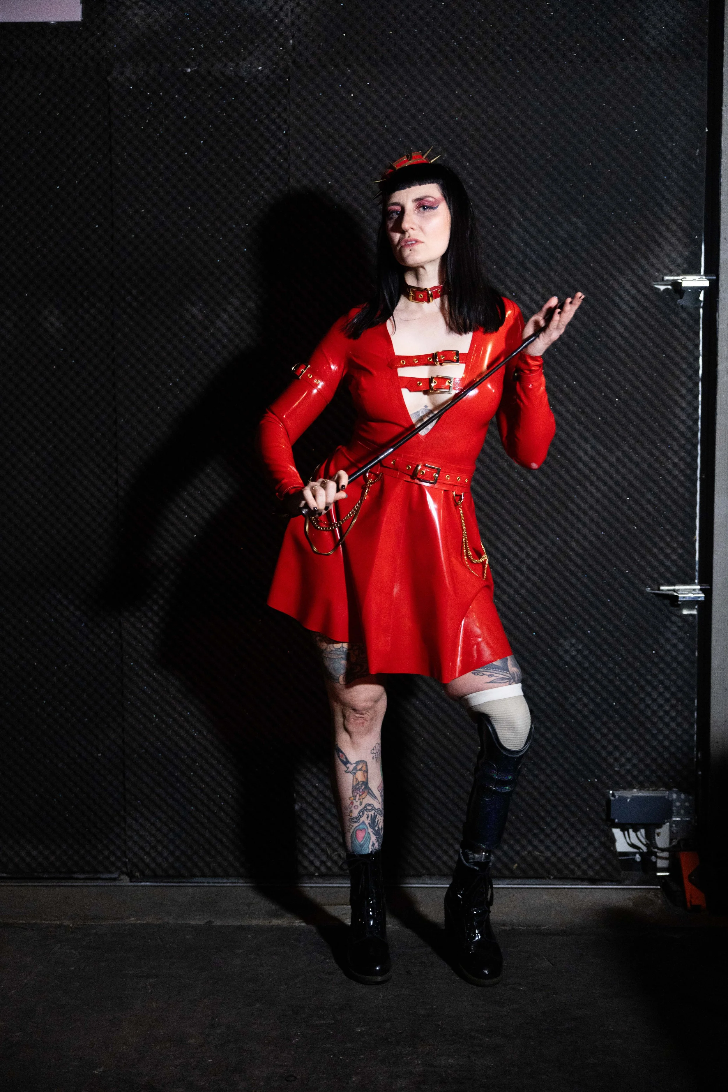 Nancy Latex Skater Dress