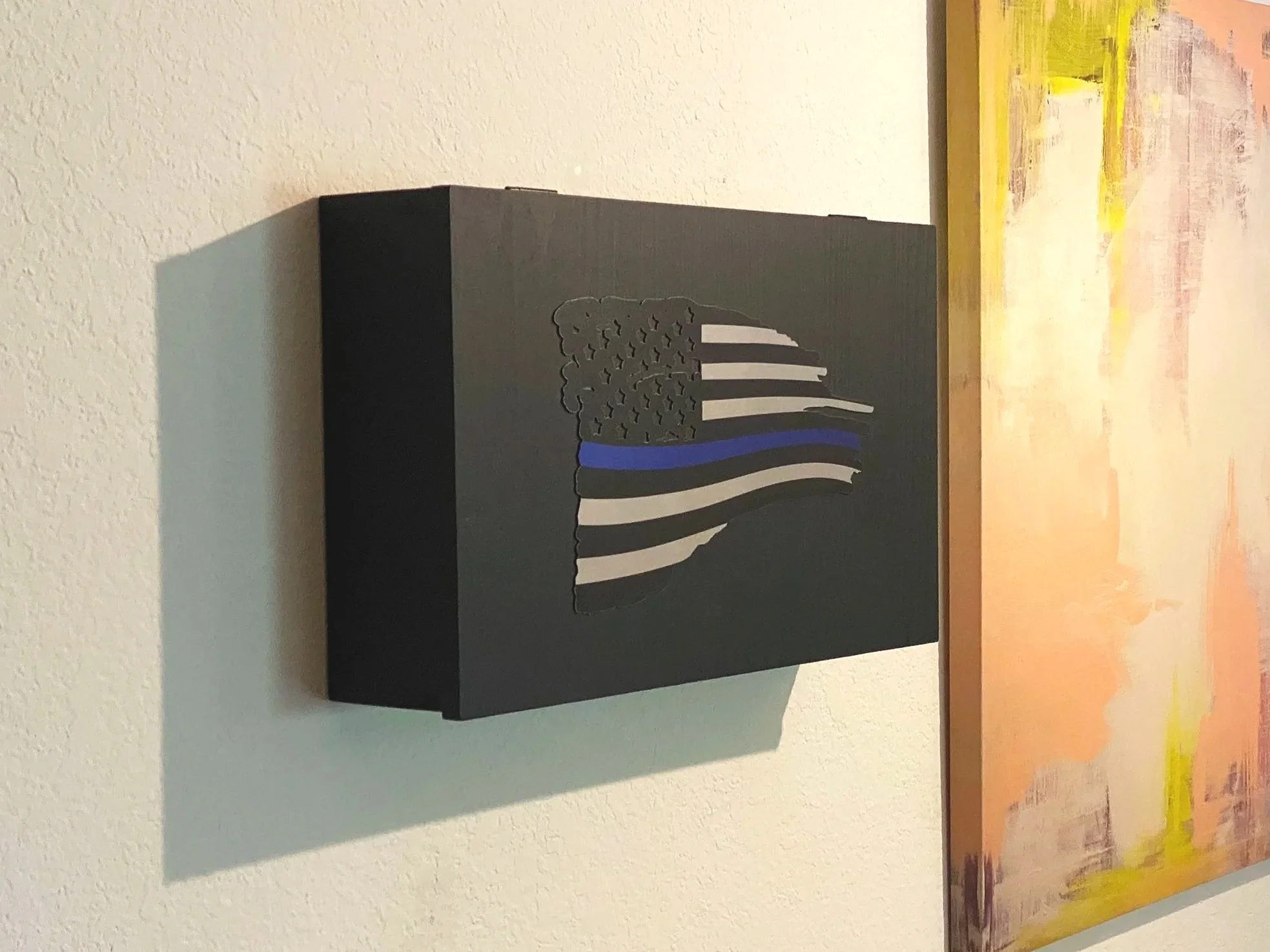 Custom Blue Line Wall Safe