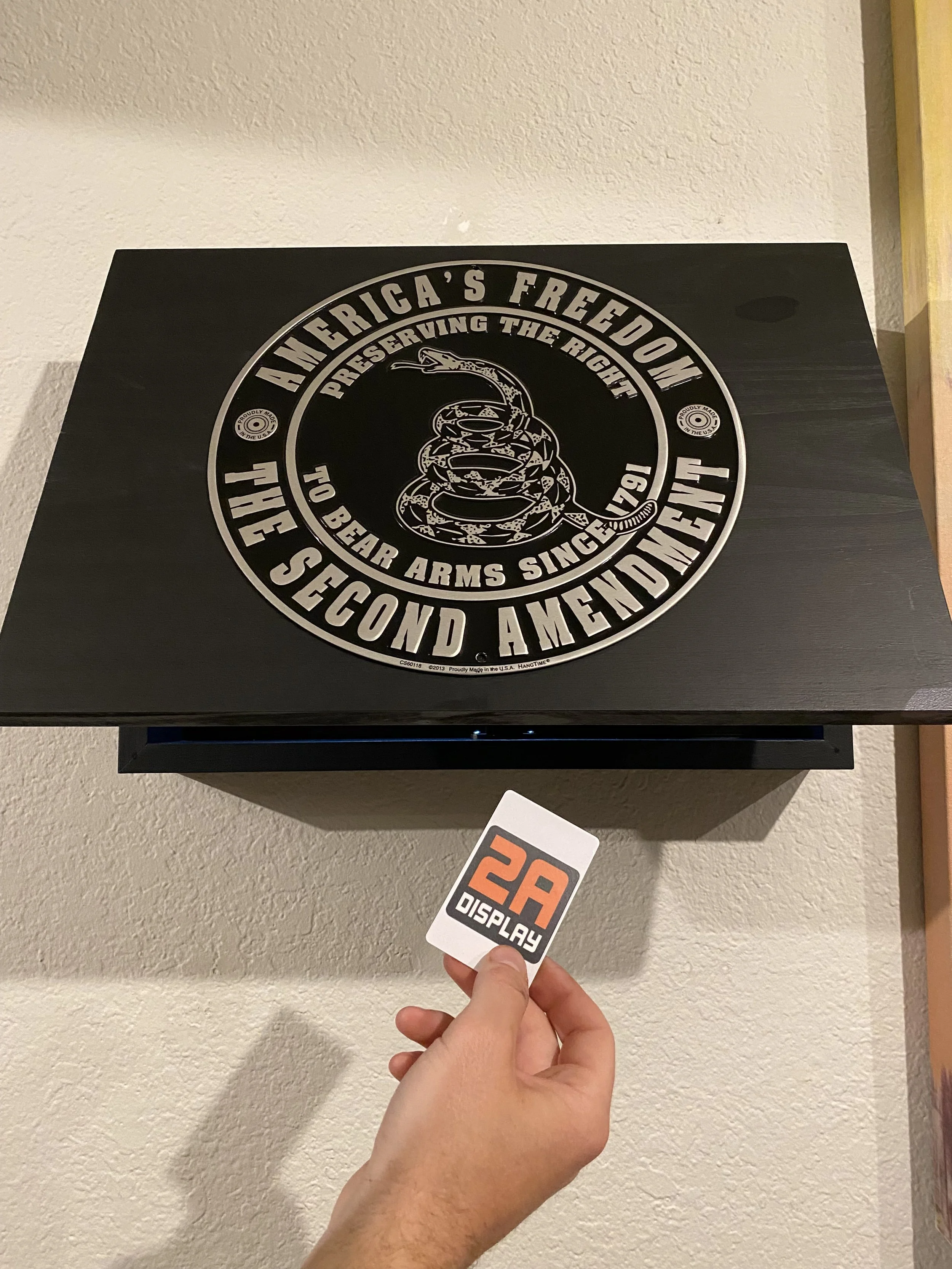 "The 2nd Amendment" Metal Backed RFID Wall Cabinet