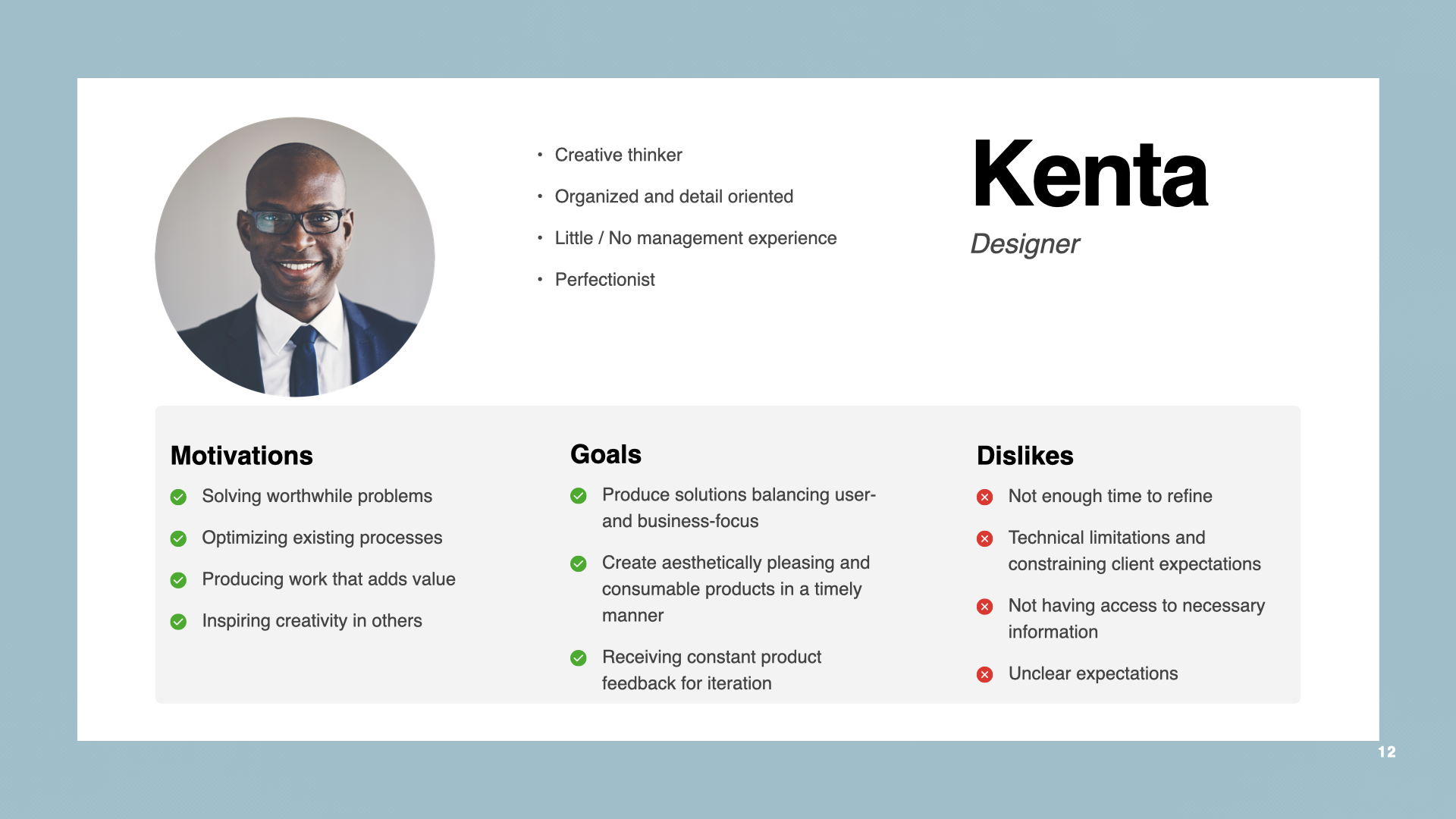 Designer persona