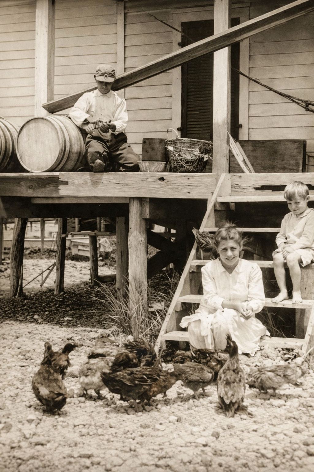 Cobb Island Children and Chickens.png