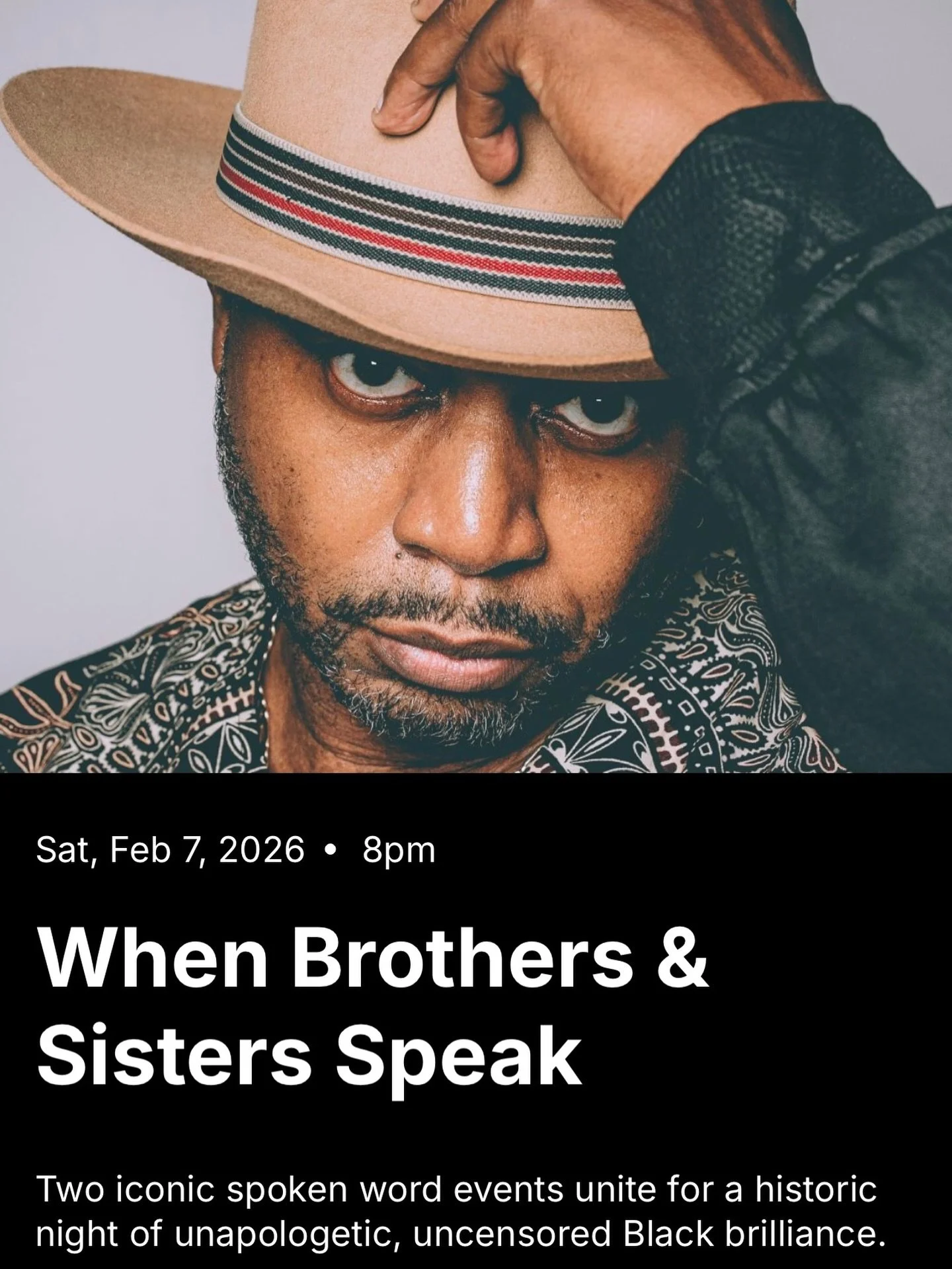 This February, as part of the @harbourfrontcentre Kuumba Festival, I will be joining two of my most popular brands for a powerful evening of spoken word.

For the first time ever, i&rsquo;ll be joining my When Brothers Speak and When Sisters Speak sh