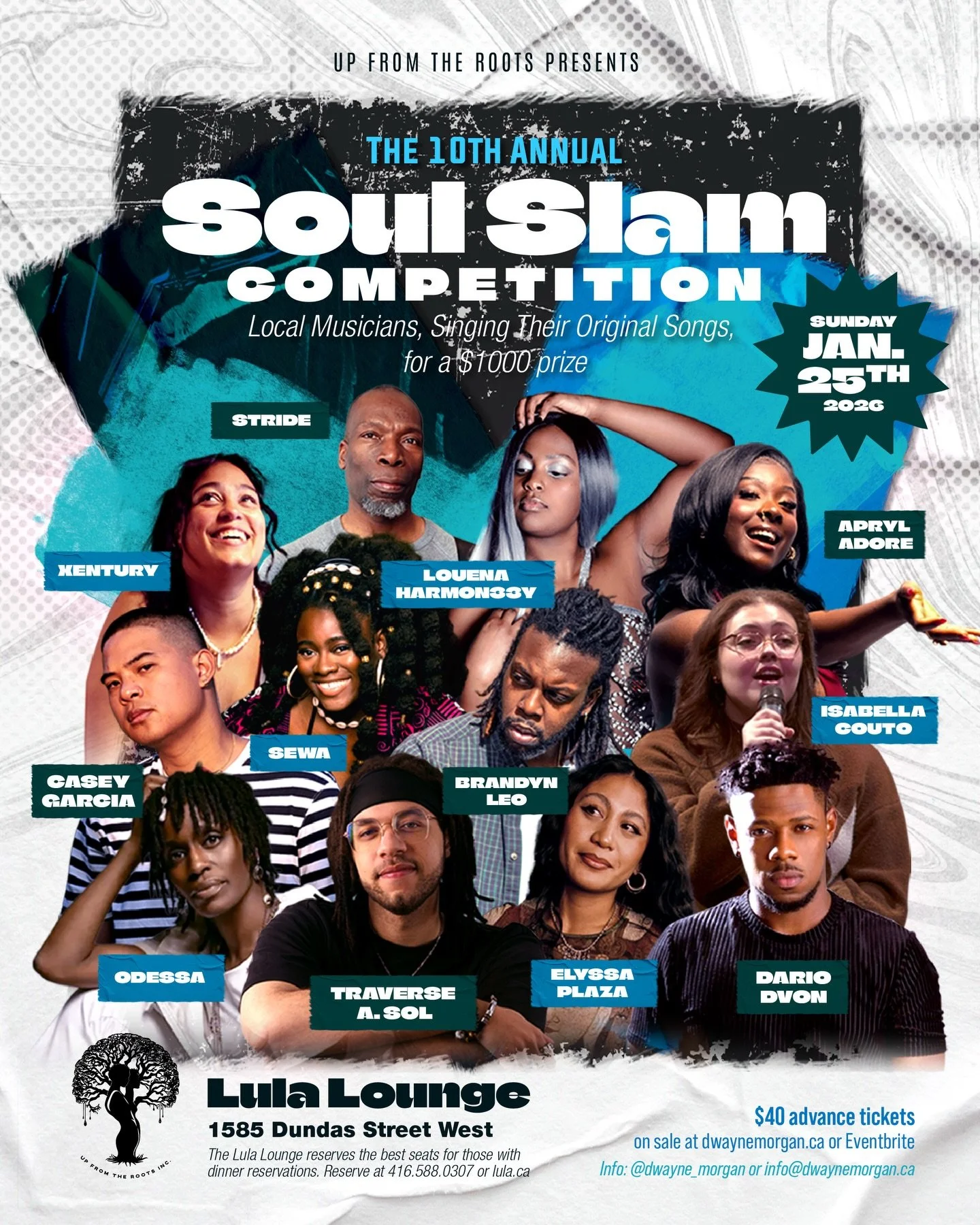 Every year, I start things off by giving away $1000 to a local singer via the Soul Slam.

I created the Soul Slam competition to create an opportunity for local singers to perform their own music, after getting tired of listening to talented artists 