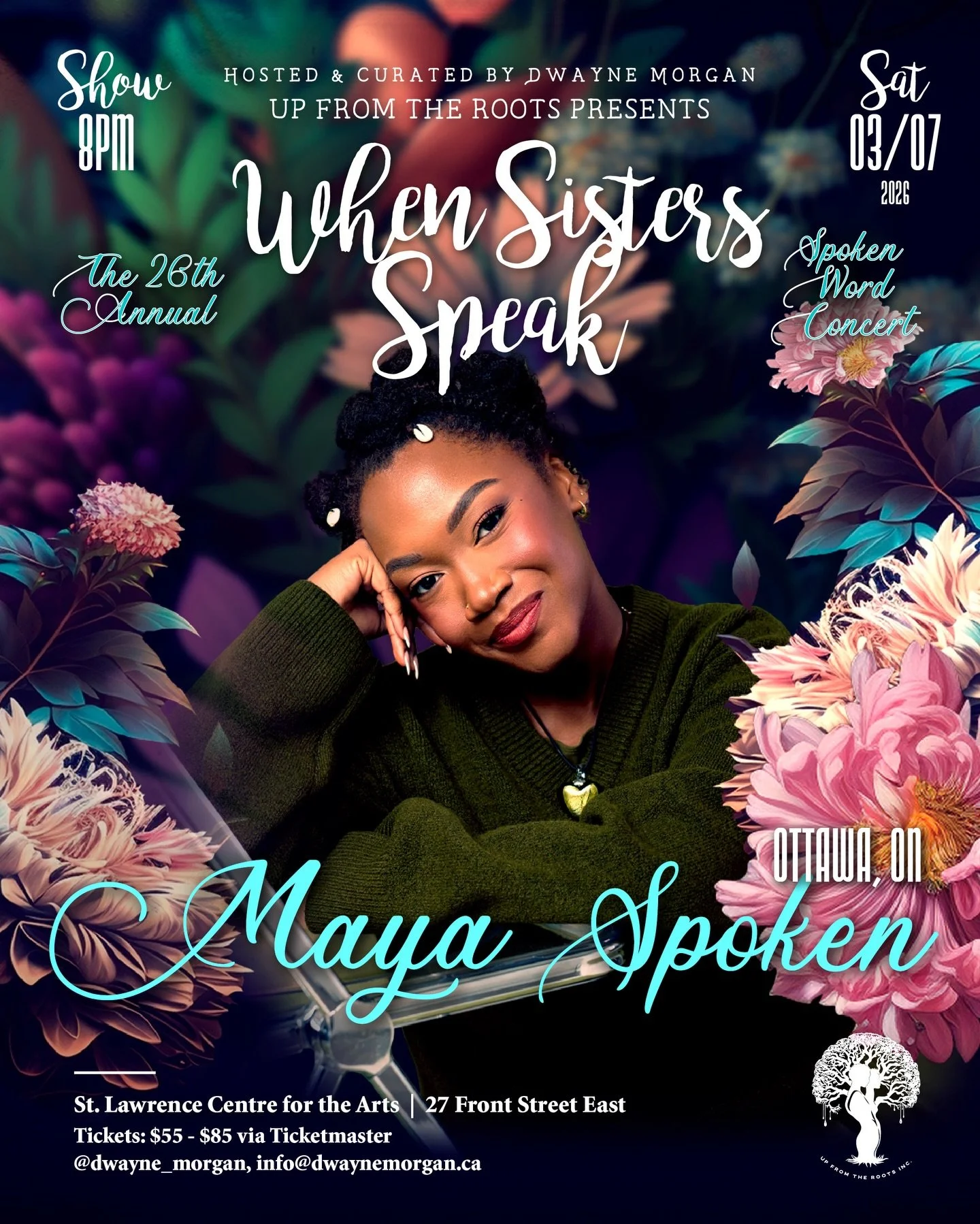 Two time Canadian poetry champion @mayaspoken is bringing her fire to the When Sisters Speak stage! Repping the nation&rsquo;s capital, this will be Maya&rsquo;s first time on the Sisters Speak stage

Hit up Ticketmaster to secure your tickets for th