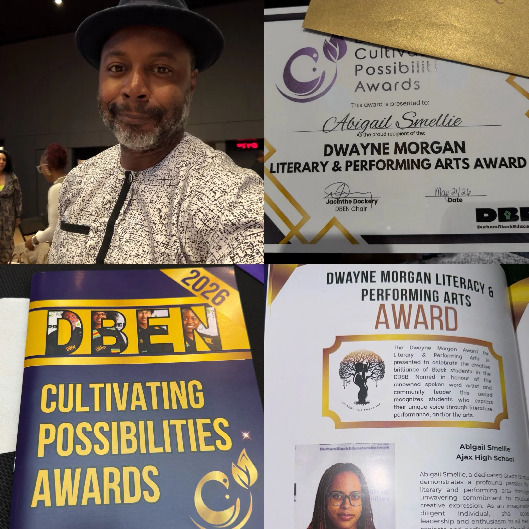 A big congratulatory shout out to Abigail Smellie for winning the Dwayne Morgan Literary &amp; Performing Arts Bursary at the @durhamblackeducators Cultivating Possibilities Awards

I have been so blessed in my life and career, and it is a great hono