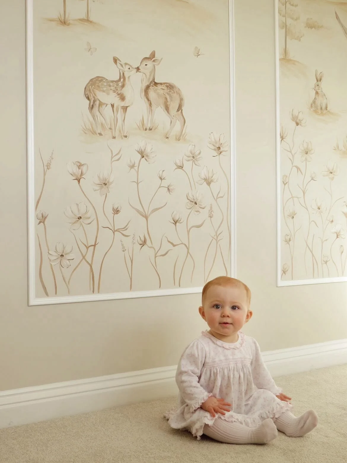 Over 4 years ago, I painted this woodland scene as a nursery mural, and this week my lovely client sent me these before &amp; after photos. 🦌✨

It feels so special to see how it&rsquo;s been part of her little girl&rsquo;s story ever since &mdash; f