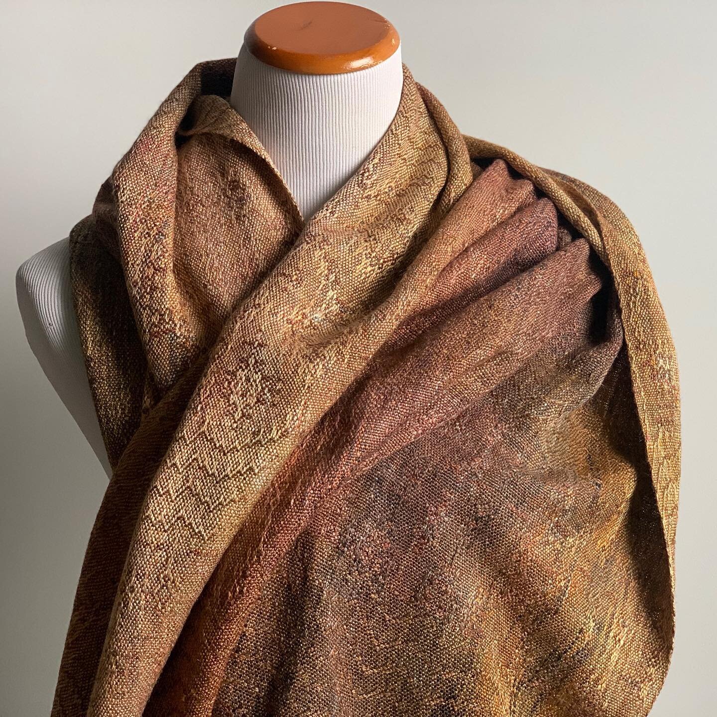 A custom 100% silk shawl from the Serein warp off the loom today 🌞