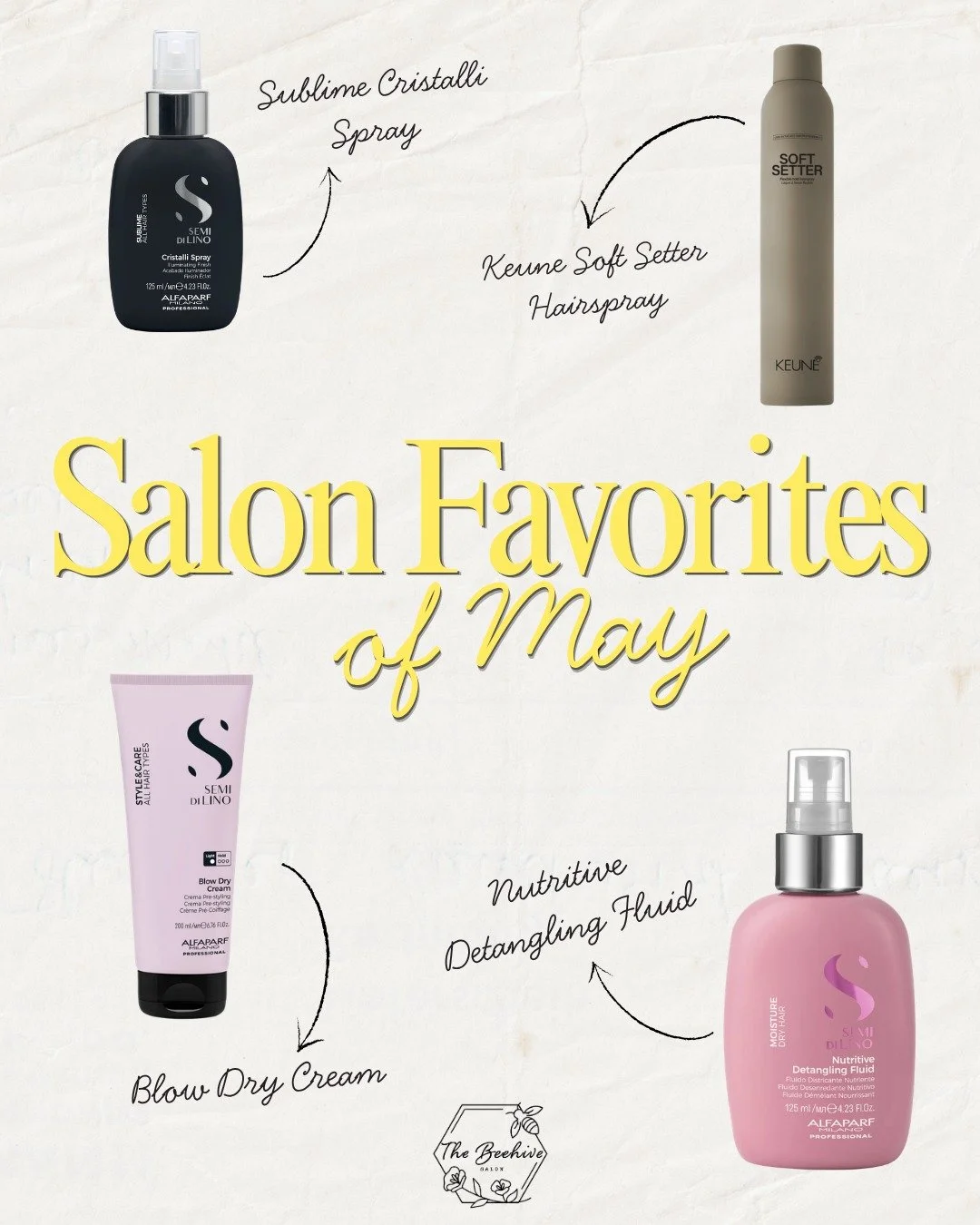 These are the four products our team has been reaching for all month long. If it is in our hands this often it is worth knowing about 💛

Ready to book your next hair appointment? Book with us today, using the link in our bio! 🔗

#TheBeehiveSalon