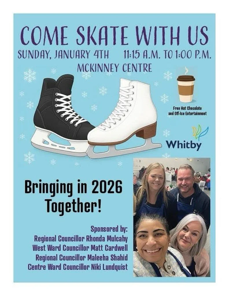 ⛸️ Come Skate With Us! ❄️
Let&rsquo;s kick off 2026 together with a fun, family-friendly skate at the McKinney Centre!

🗓 Sunday, January 4
🕚 11:15 a.m. &ndash; 1:00 p.m.
☕ Free hot chocolate
🎶 Off-ice entertainment

A great way to spend time with