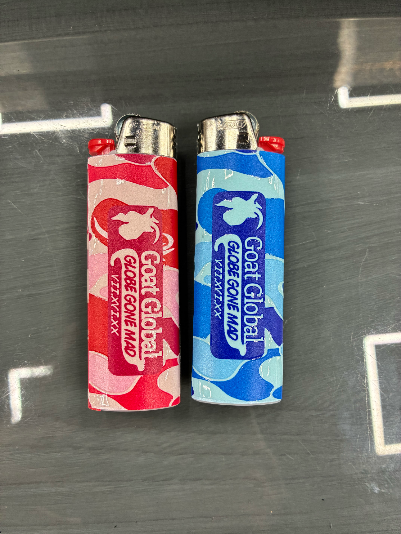 Lighters made for Goat Global in CA