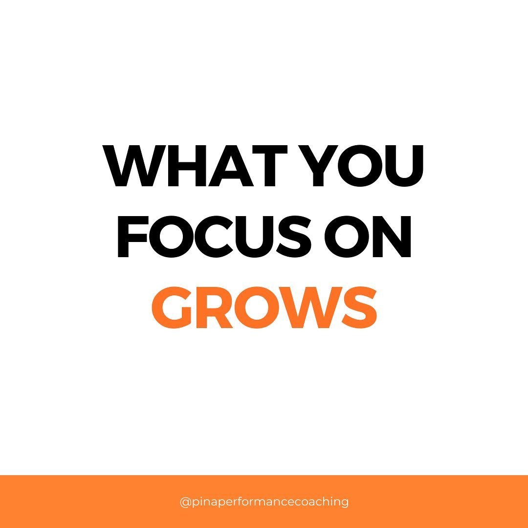 What you focus on grows. 🌱

If you are choosing to focus on what could go wrong in the game, the mistakes you made in practice, the negative comment the coach made, or the worry that you won&rsquo;t perform at your best&hellip;

Those things will fe