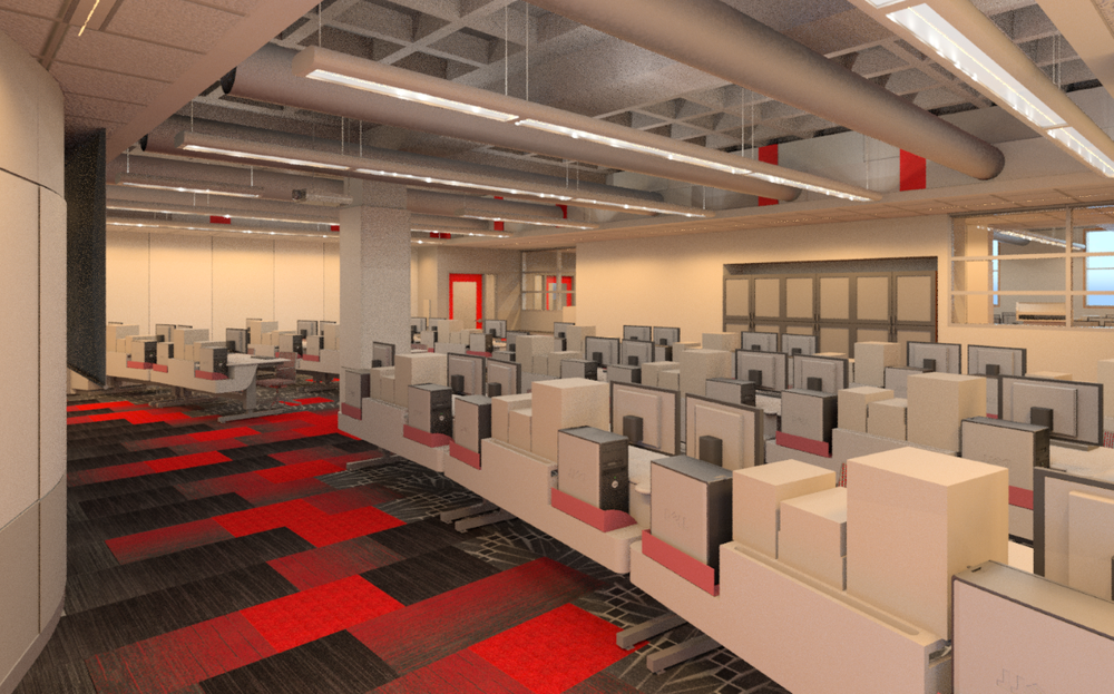  Rendering from Front of Classroom 1 