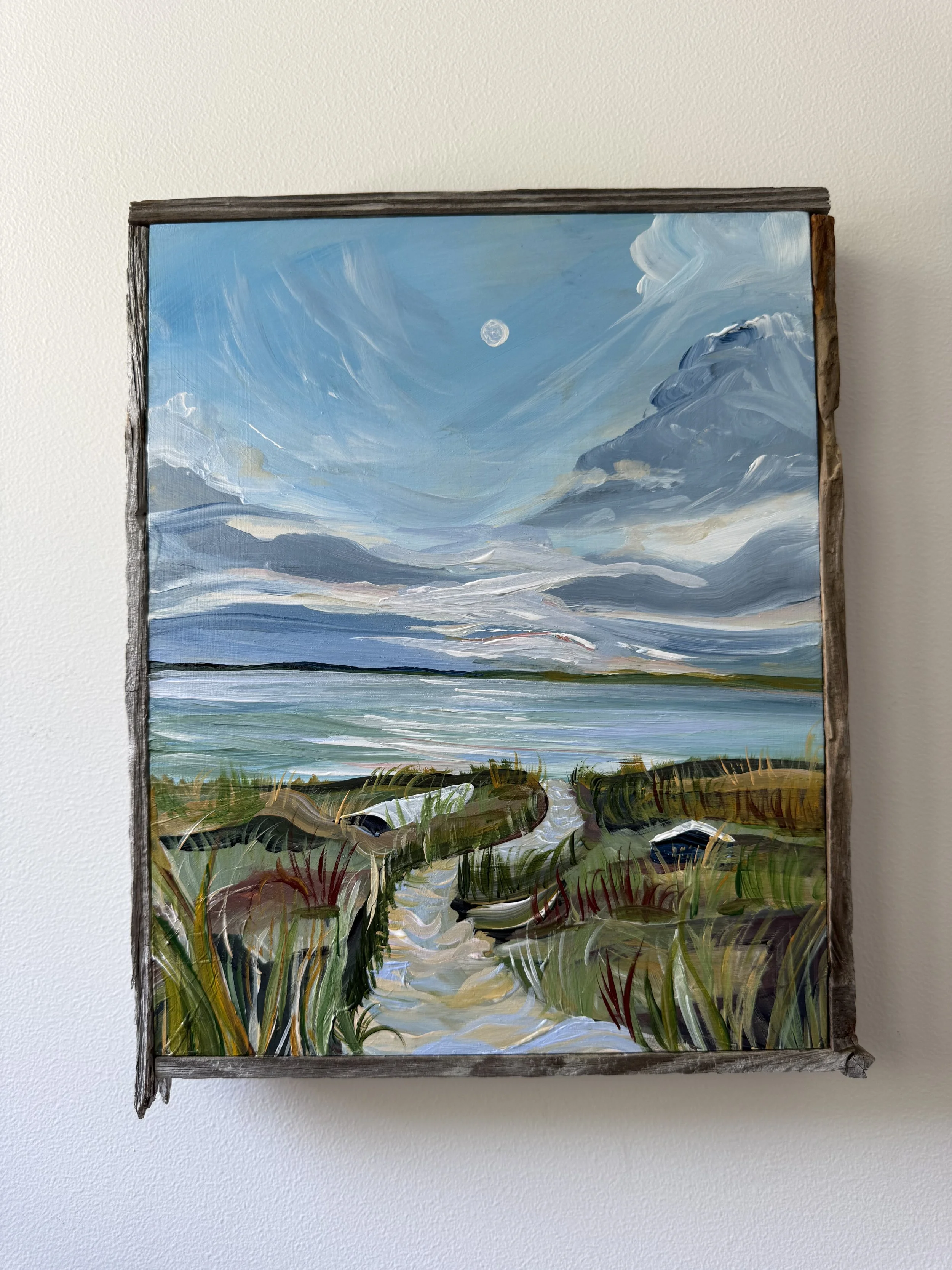 'Plunge Path', acrylic on wood, 2026