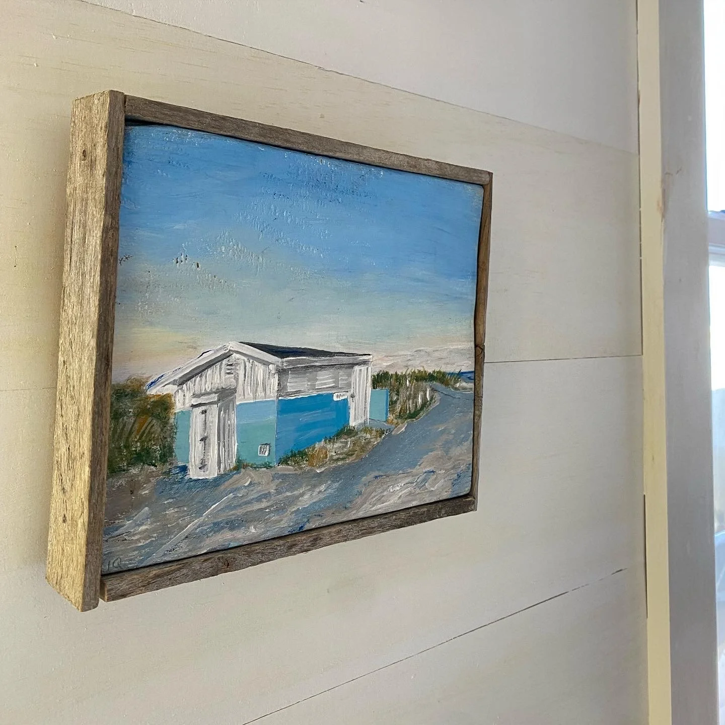 White Crest Bathroom, acrylic on wood, 2022