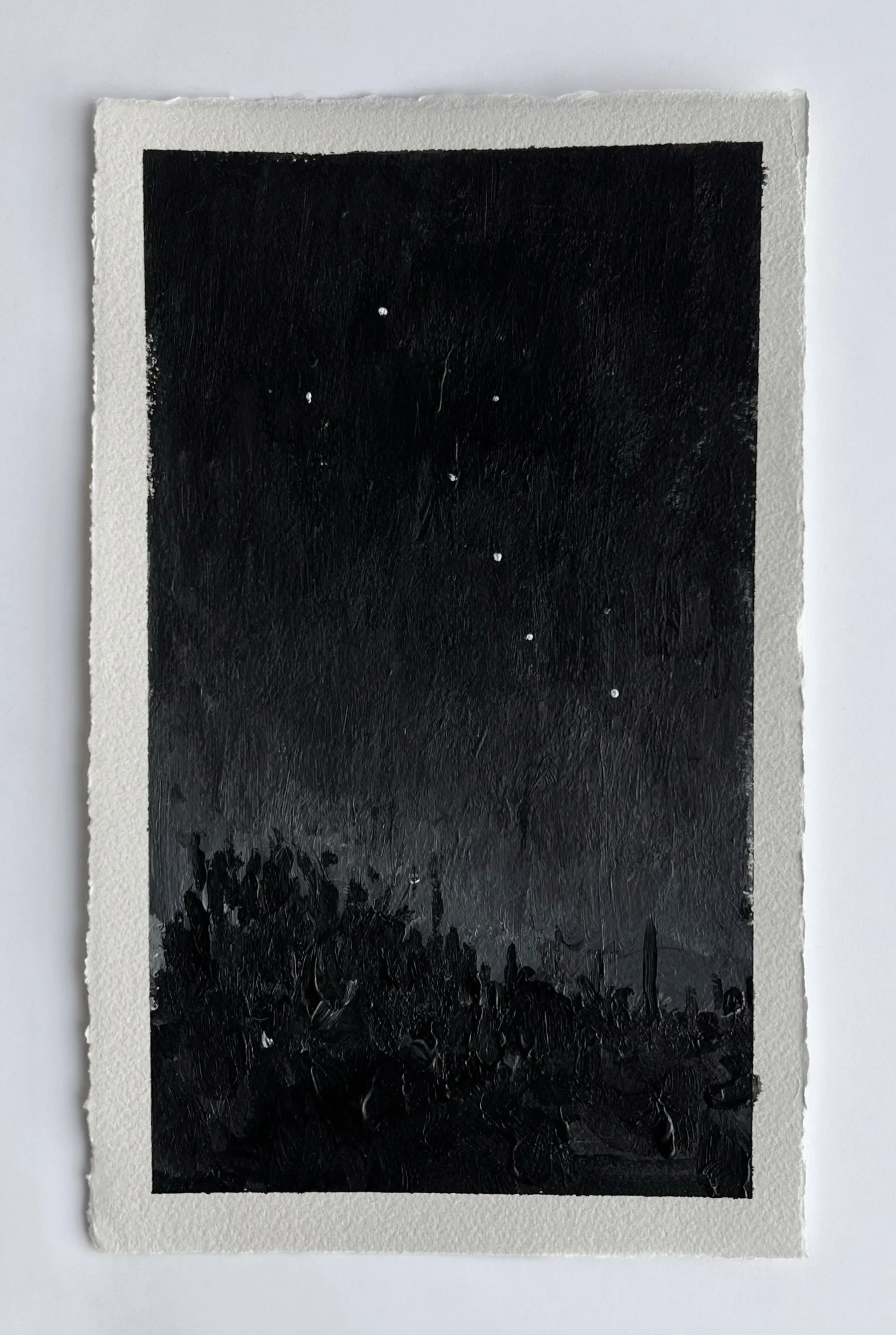 Big Dipper over Marana, Acrylic on Arches paper, 8 in x 5 in, 2025