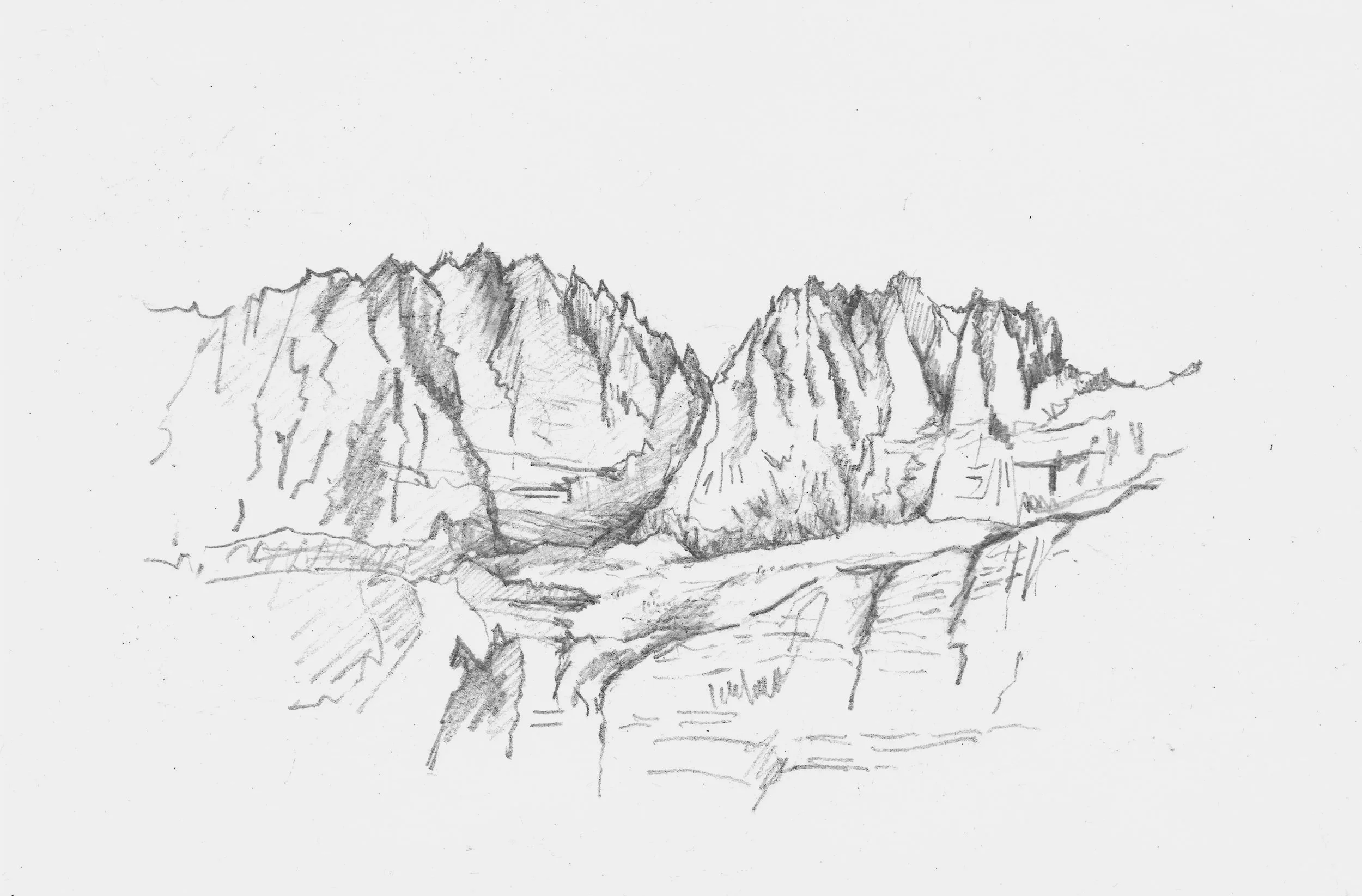 Grinnell Glacier (GNP) | MT, pencil on kozo paper, 2025