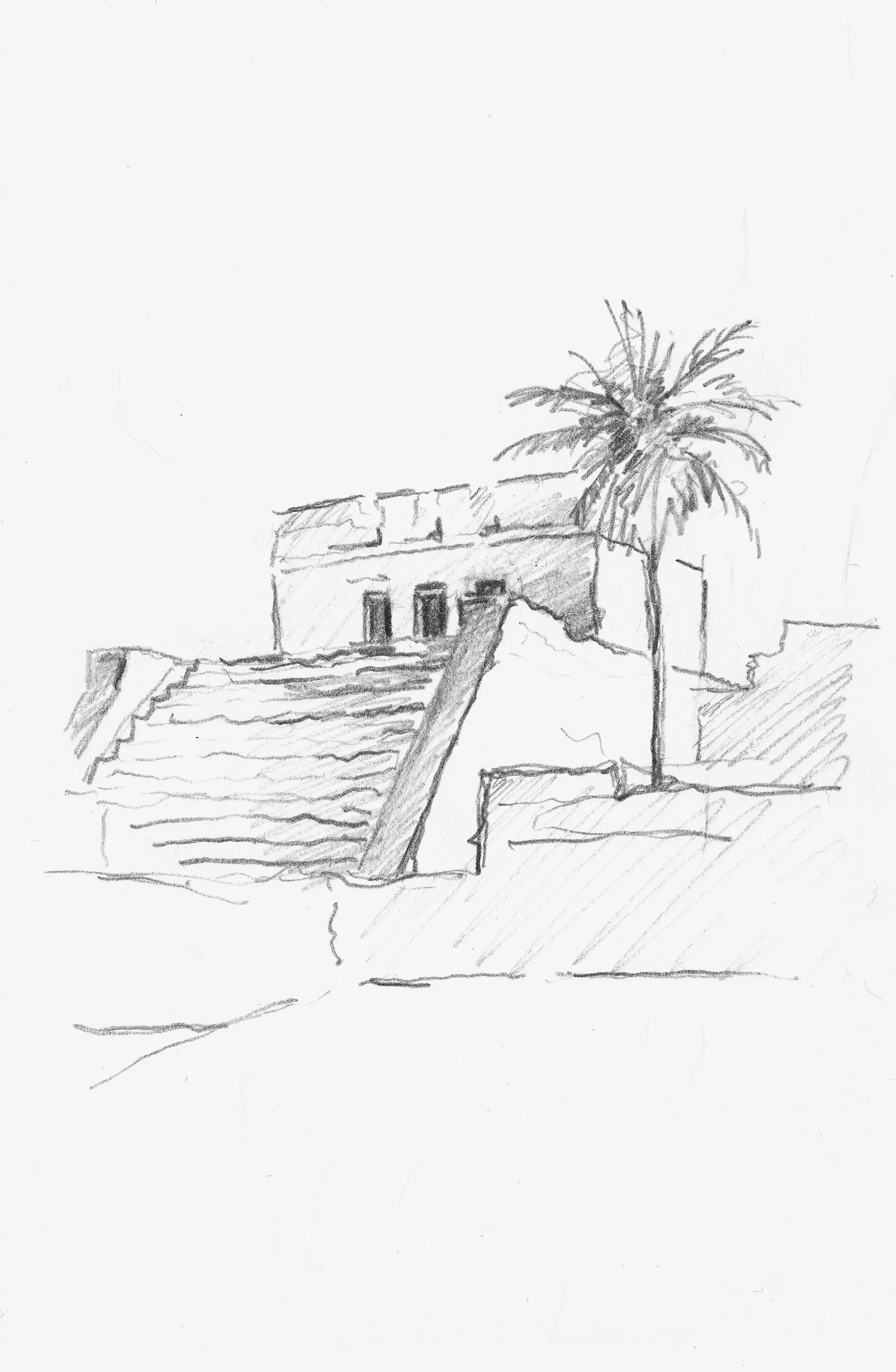 El Castillo | Tulum Ruins, Mexico, pencil on kozo paper, 2026