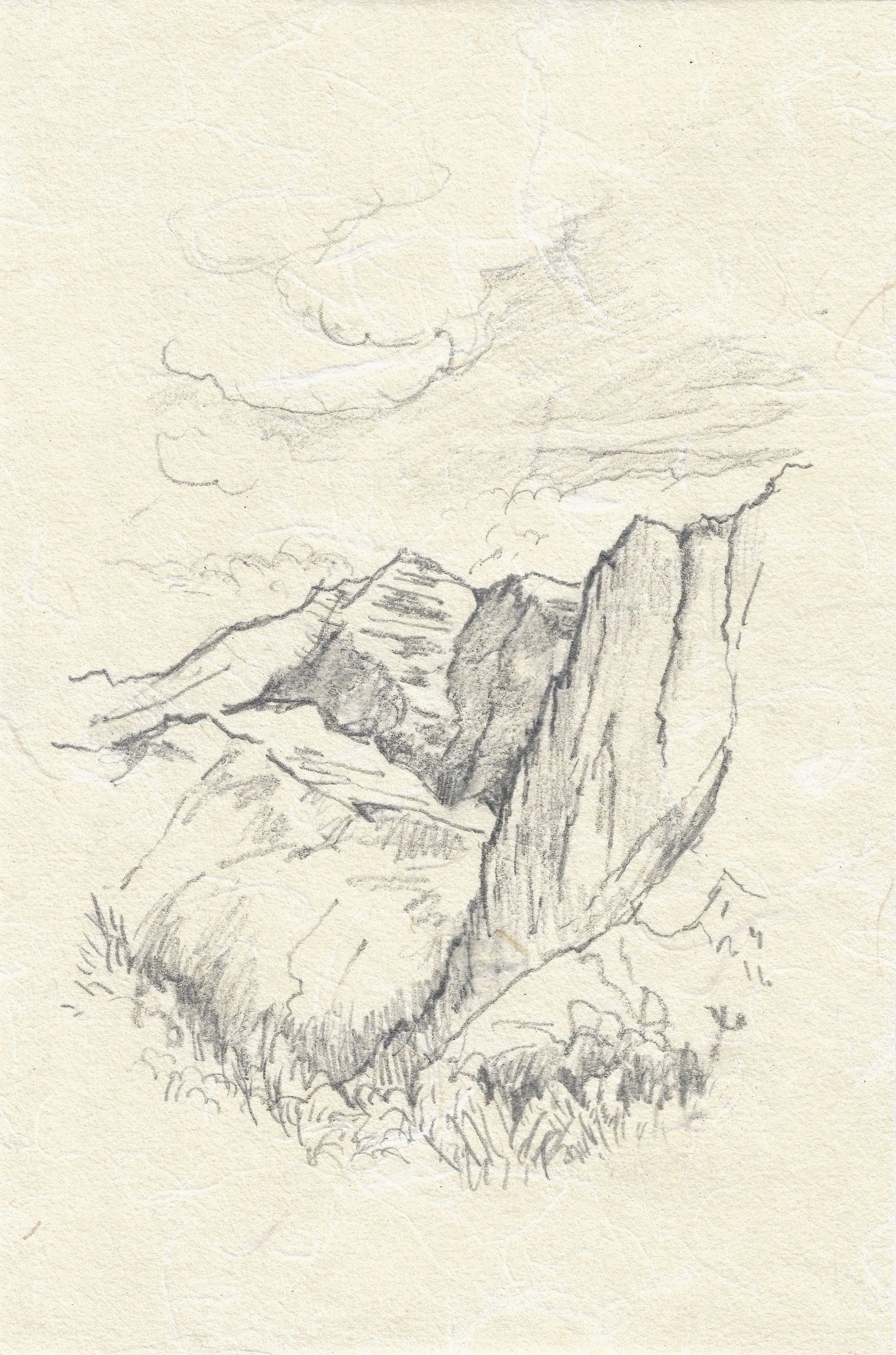 Grinnell Mountain (GNP) | MT, pencil on kozo paper, 2025