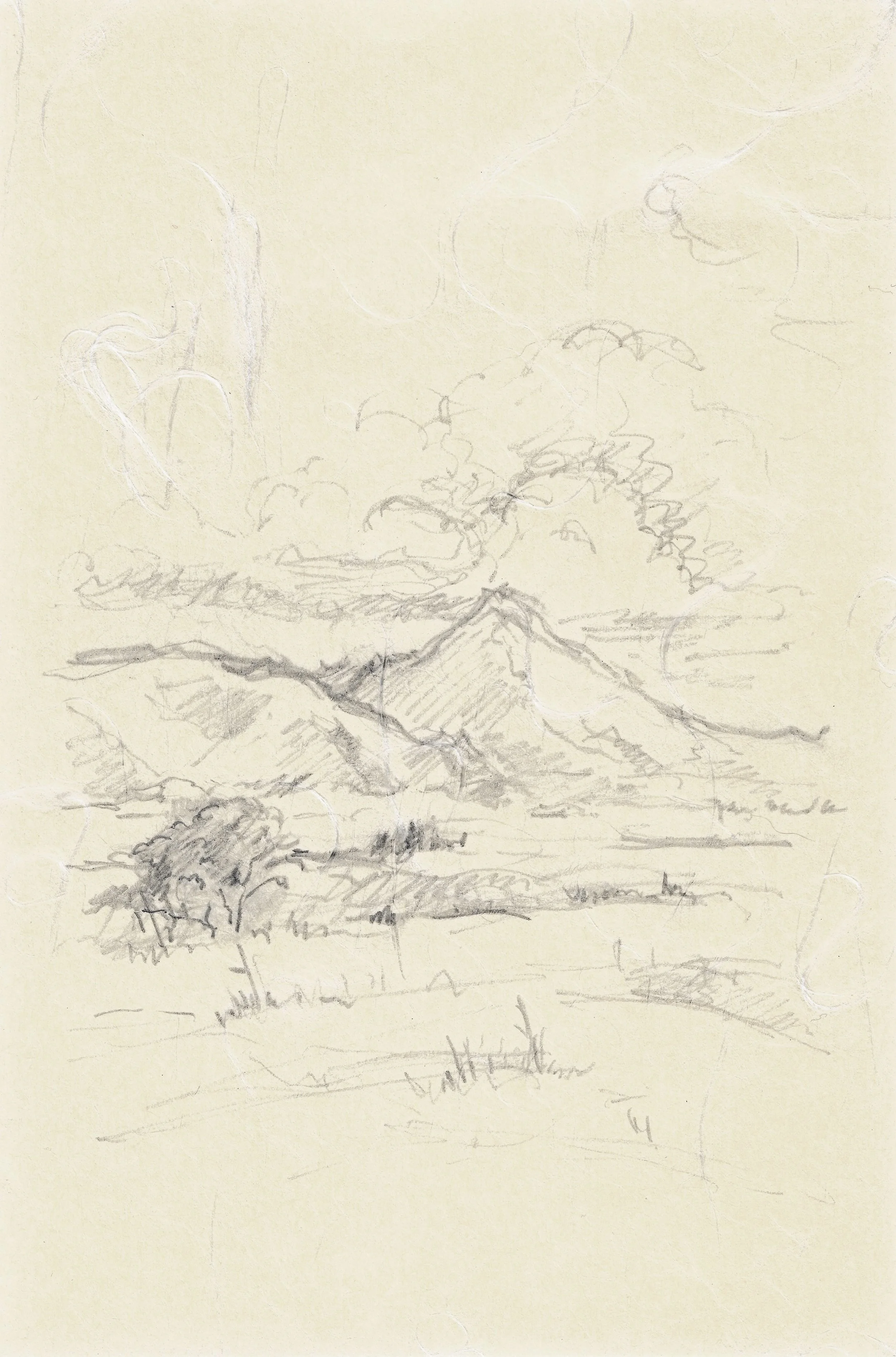 Emigrant Peak, Paradise Valley | MT, pencil on kozo paper, 2025