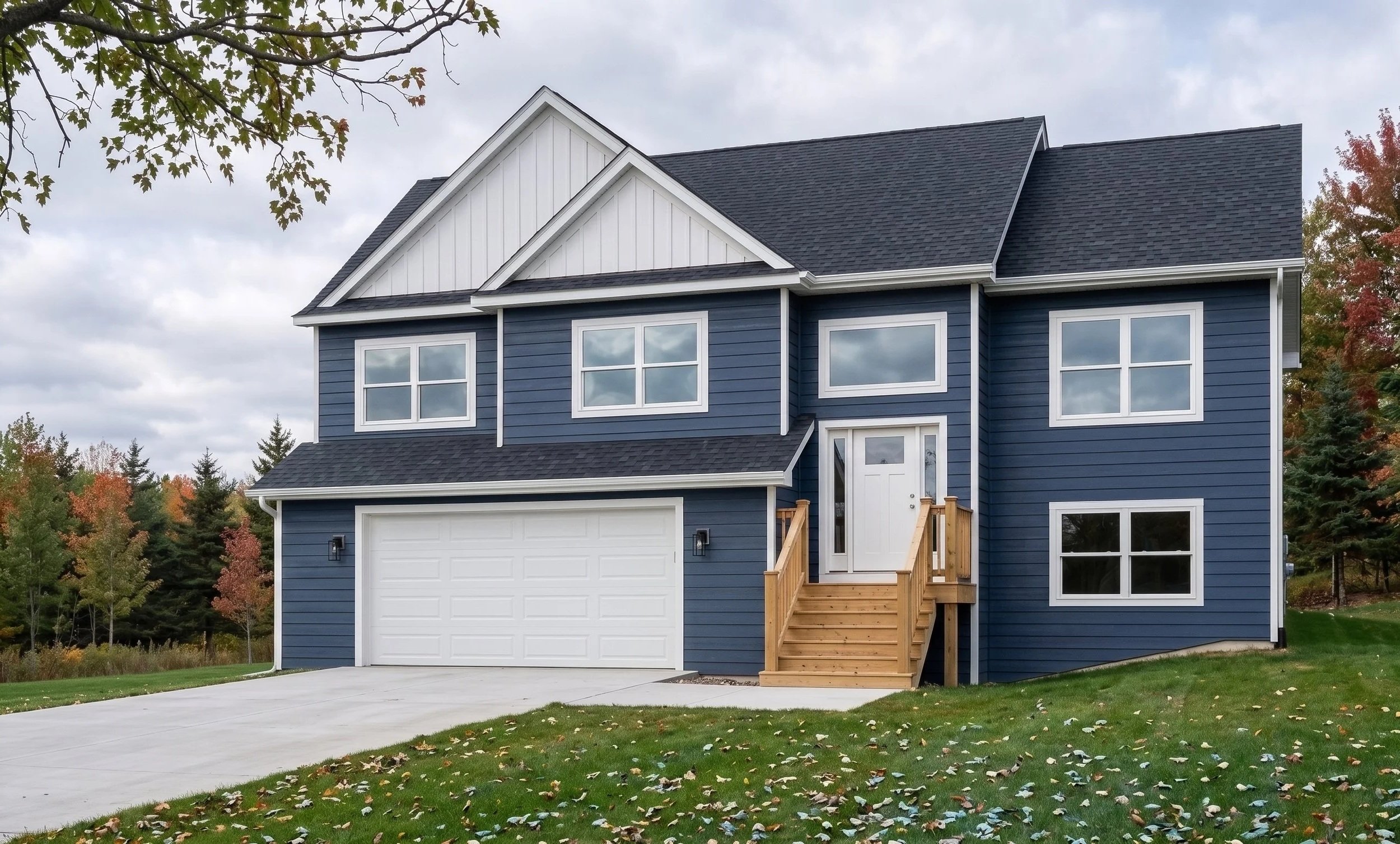 Home builder custom design split entry plan