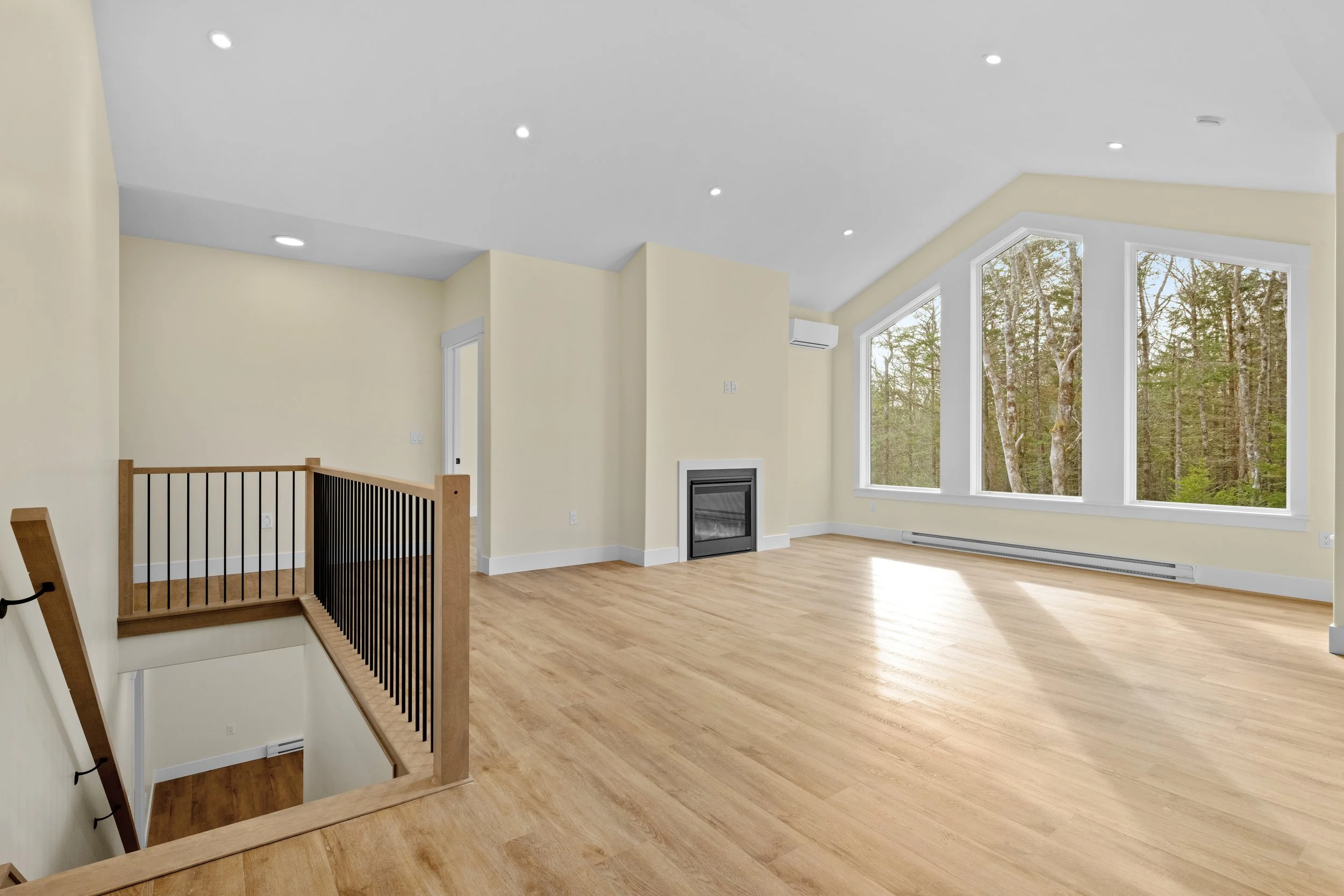 Large living room with custom window wall