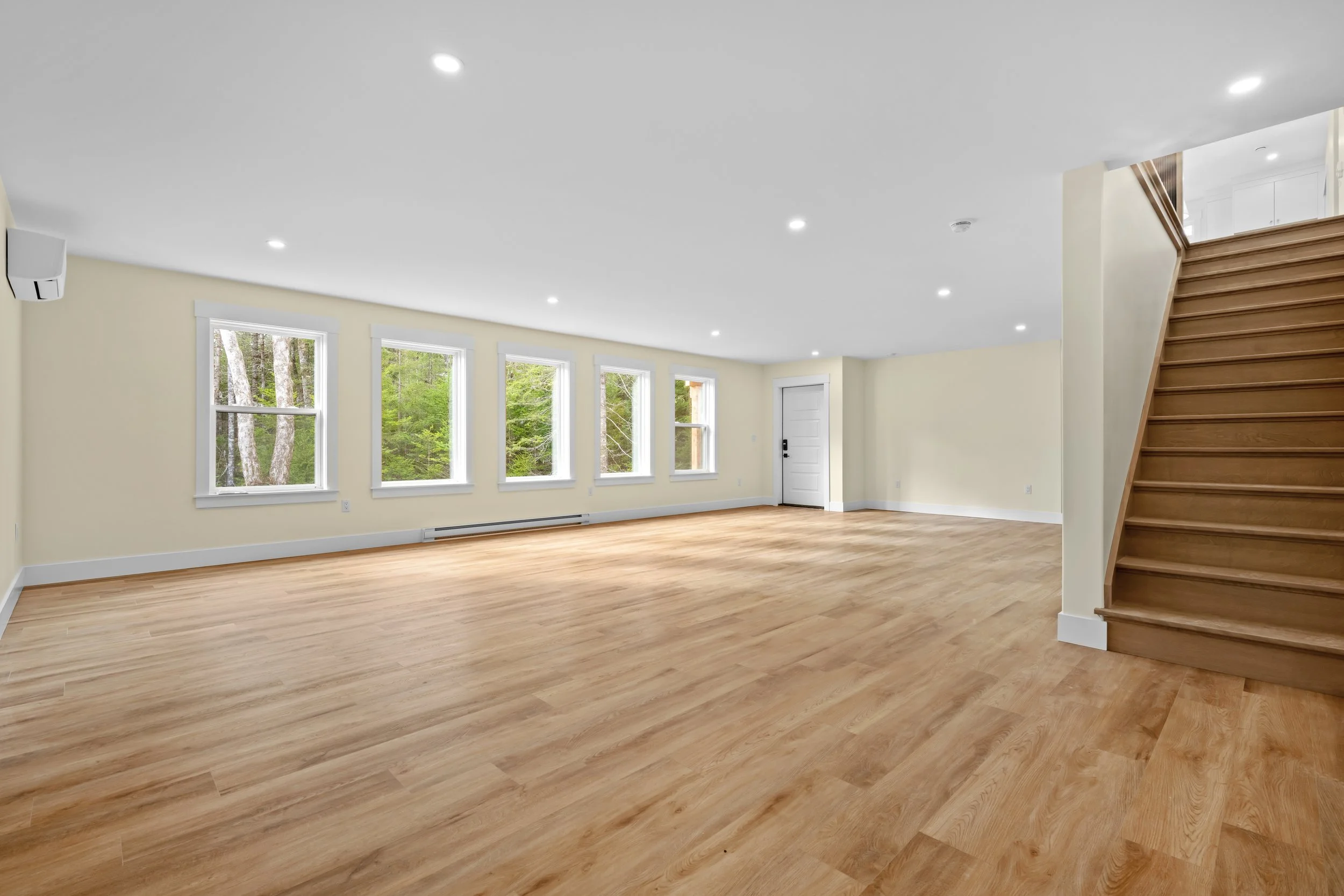 Large, bright basement rec room