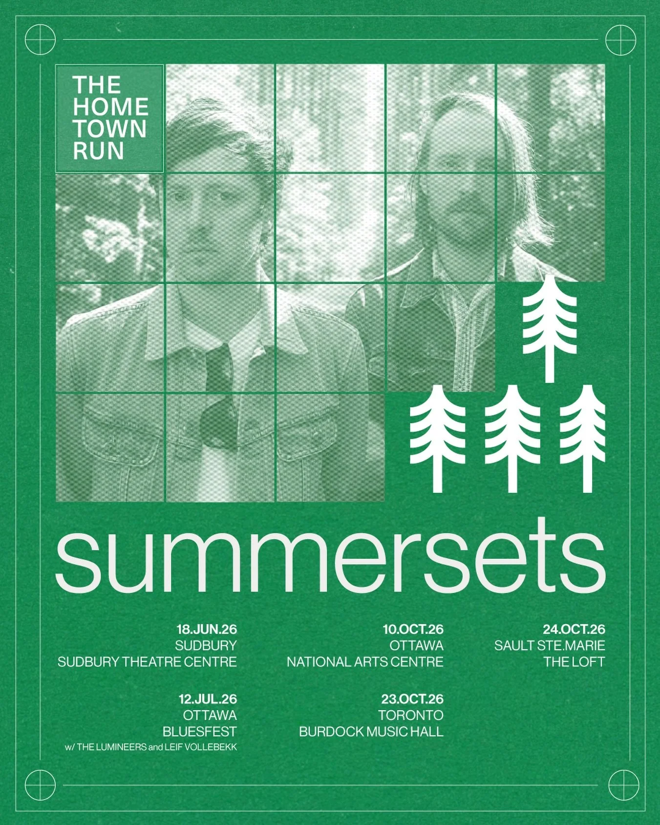 Pine Trees In A Perfect Row release shows with our all/star band (@jimbryson @althenpeter @deadpanstudios) are happening this fall. tickets are on sale now (Ottawa June 4th), we can&rsquo;t wait to play this new record for you!
