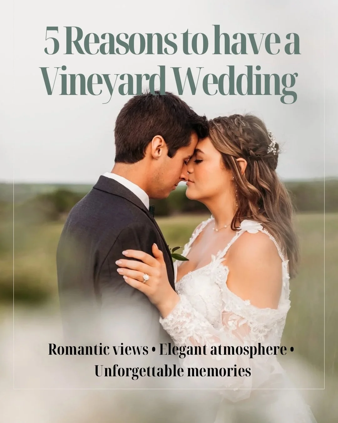5 Reasons to have a vineyard wedding 🤍🌿

1. Stunning Natural Scenery
2. Picture Perfect Photography 
3. A Wedding Guests Will Remember 
4. Elegant Yet Relaxed Atmosphere 
5. A Truly Special Celebration 

Let&rsquo;s make your wedding dreams a reali
