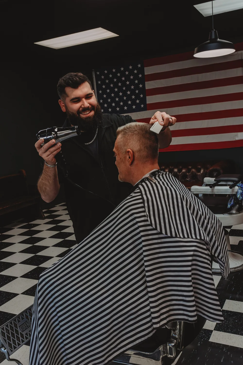 Detail work at Three Hounds Barbershop Hendersonville
