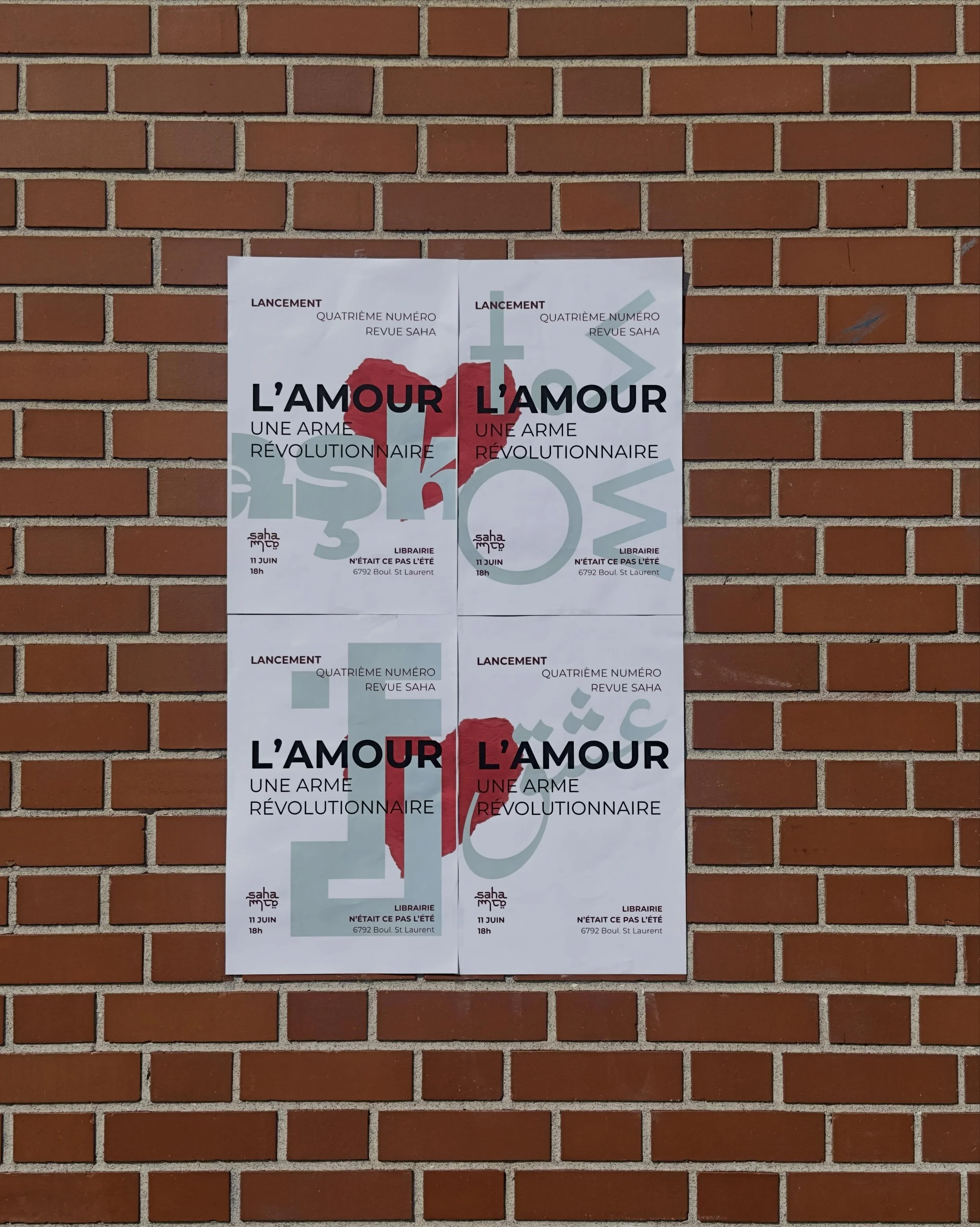 la revue saha vous invite au lancement de son quatri&egrave;me num&eacute;ro le 11 juin &agrave; 18h &agrave; la librairie n&rsquo;&eacute;tait-ce pas l&rsquo;&eacute;t&eacute; @netaitcepaslete, autour du th&egrave;me de l'amour en tant qu'arme r&eac