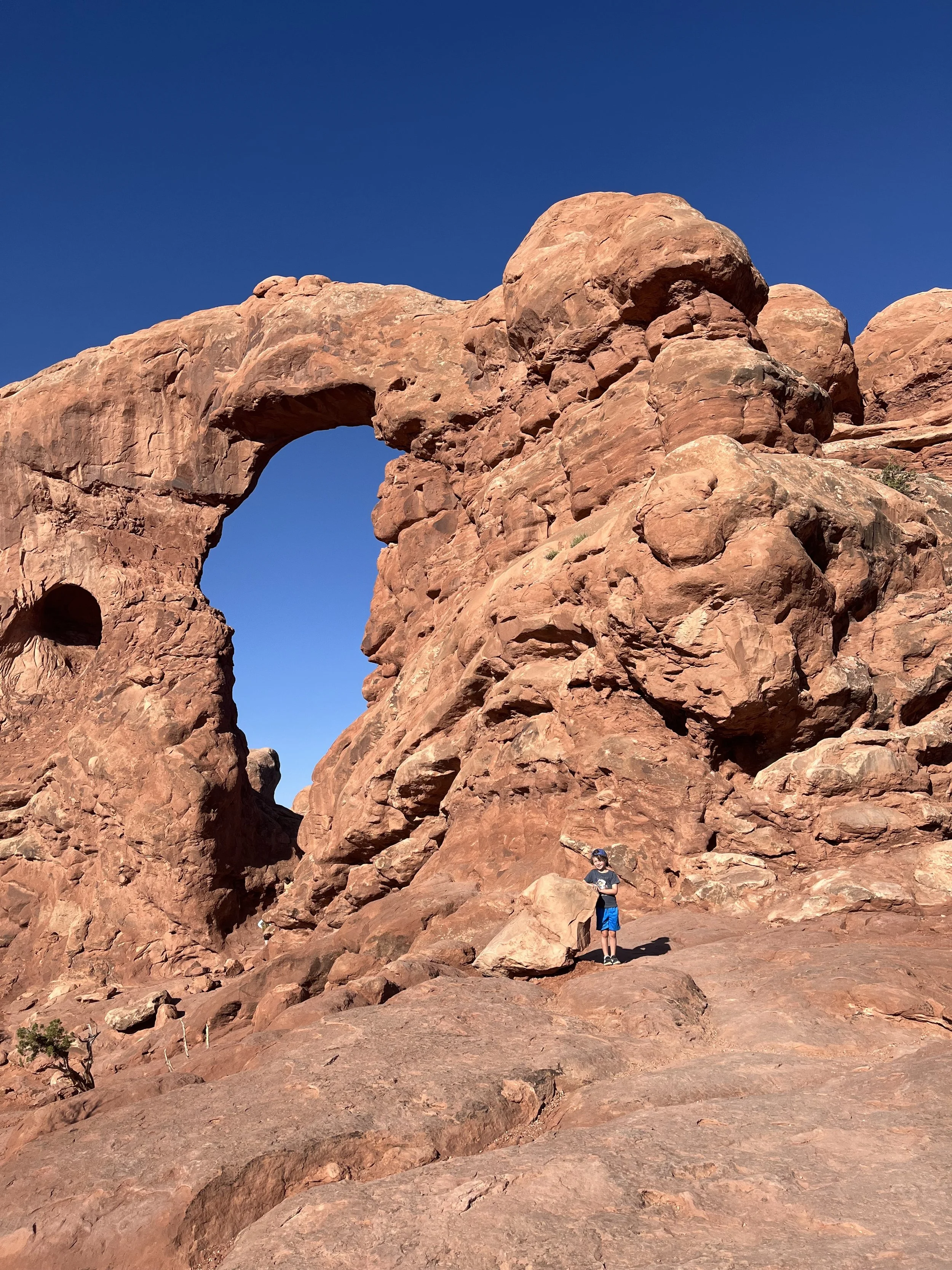 My son at Turret Arch