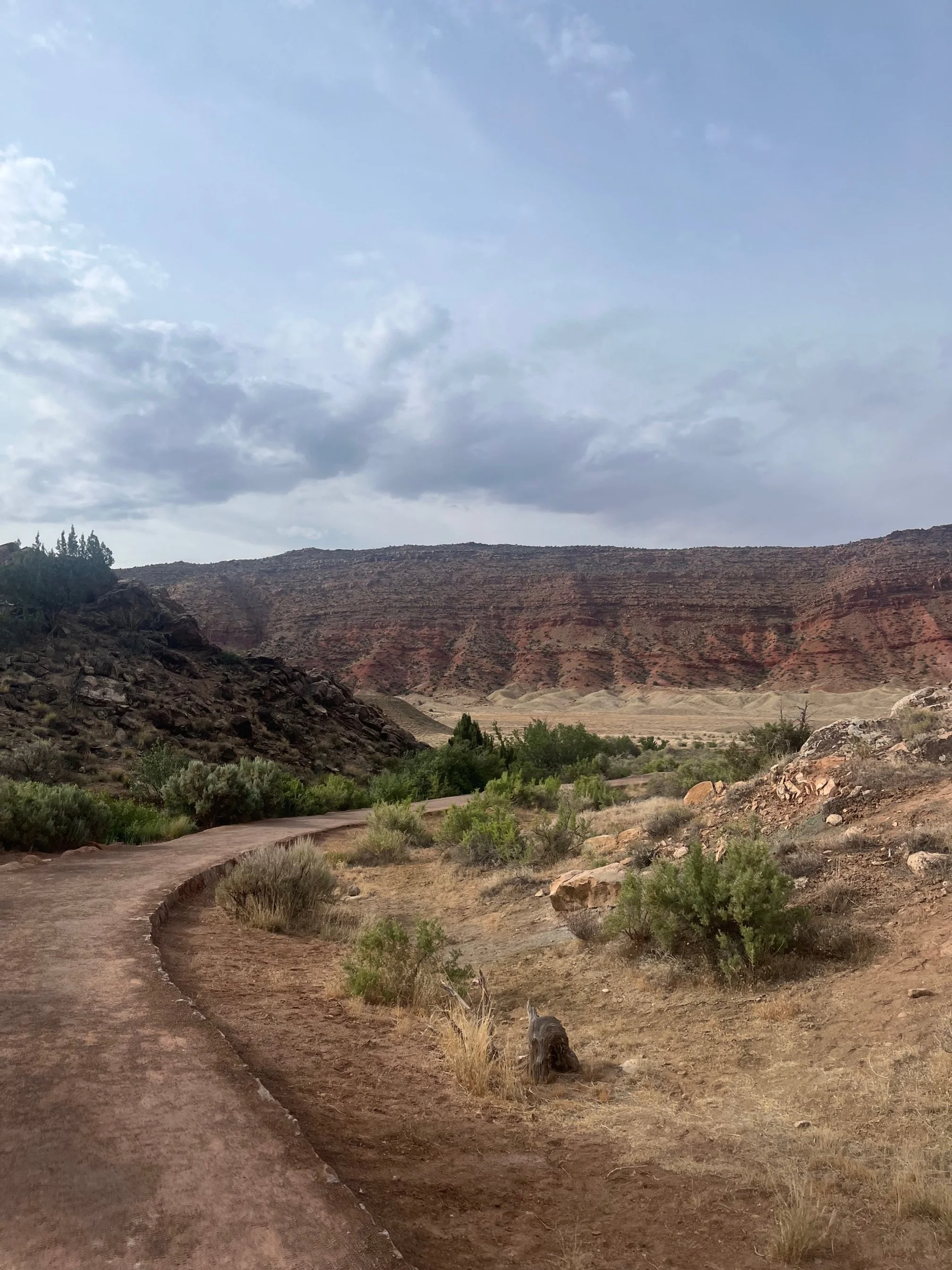 The paved section of the path near the trailhead
