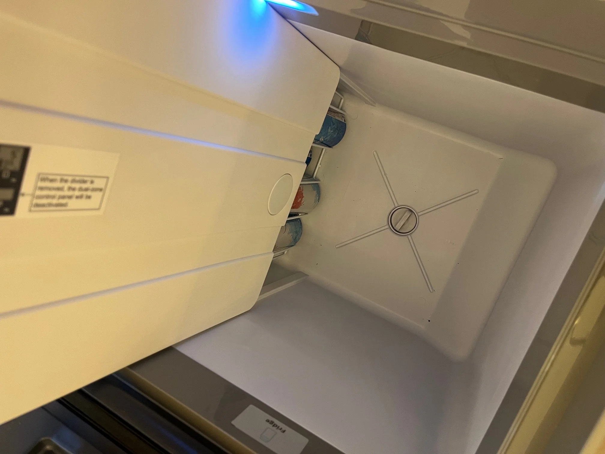 Pulling out the divider 