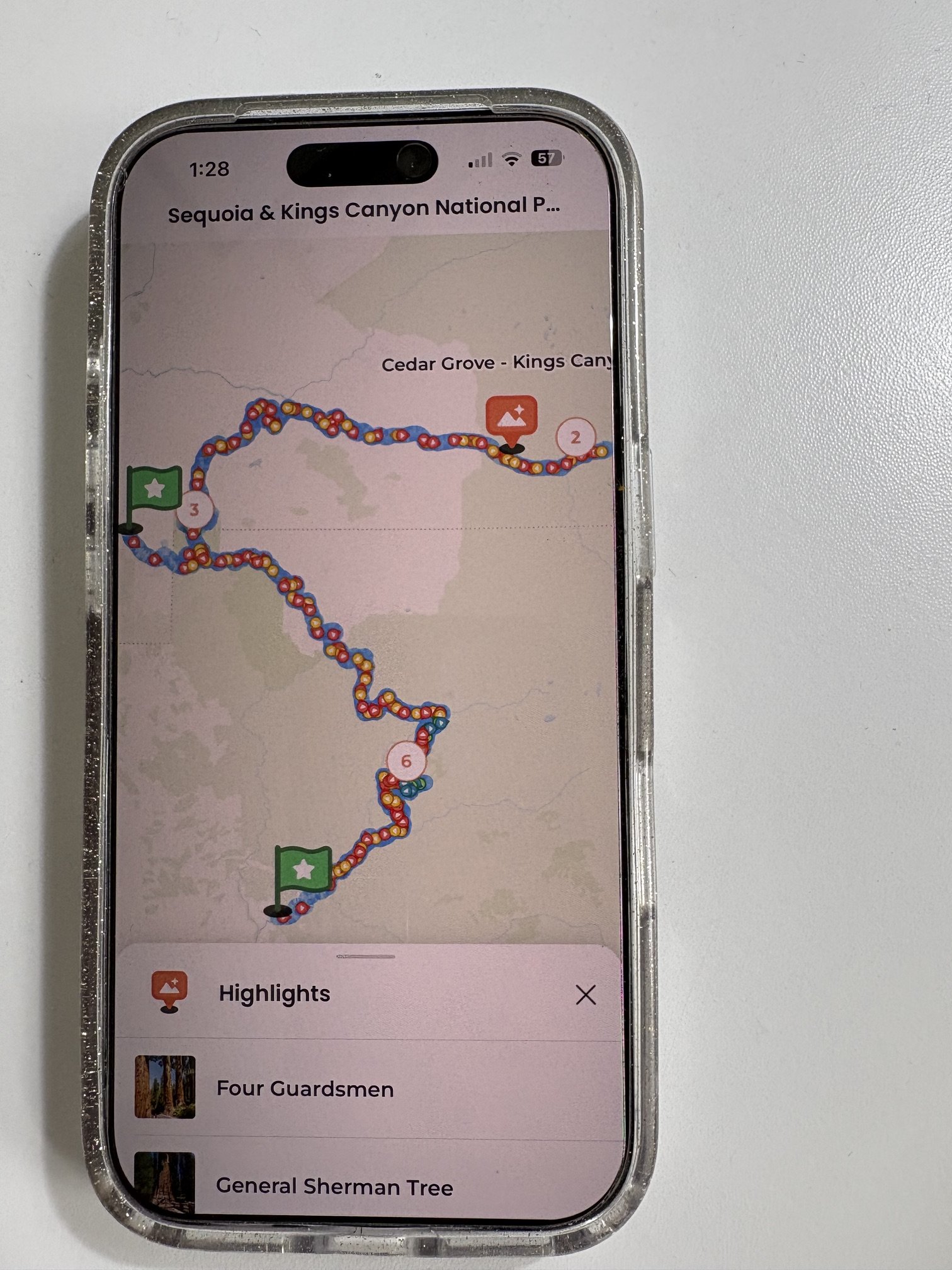 Tour map + points of interest