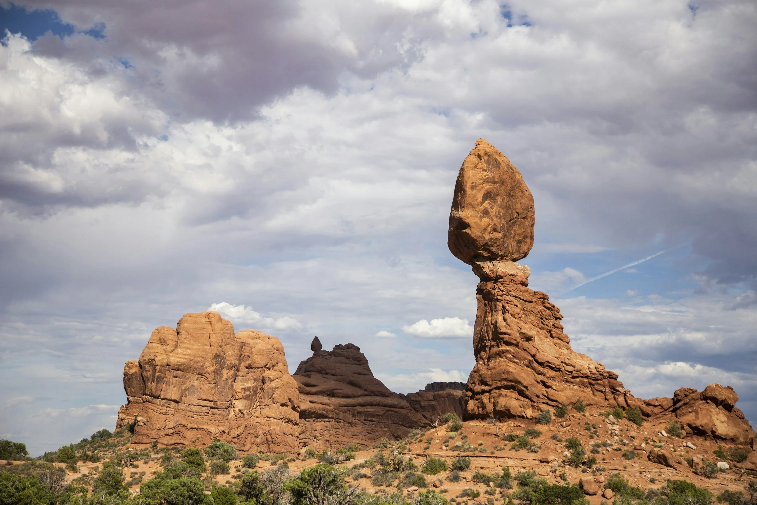 The Balanced Rock formation in Arches National Park