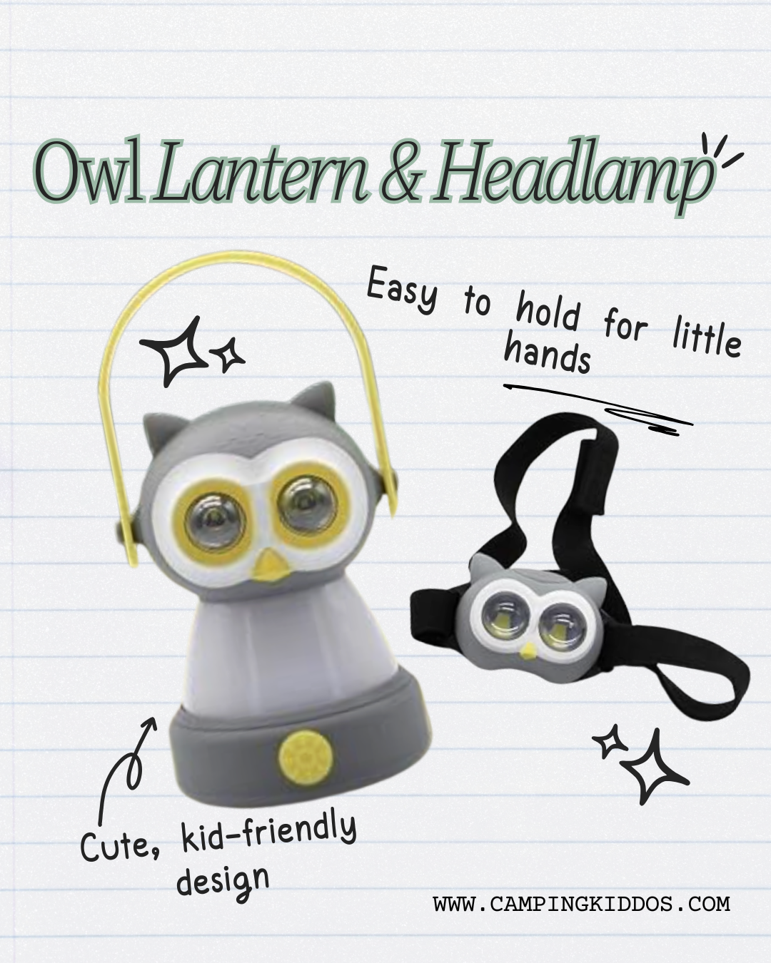 grey and white old lantern and headlamp for kids