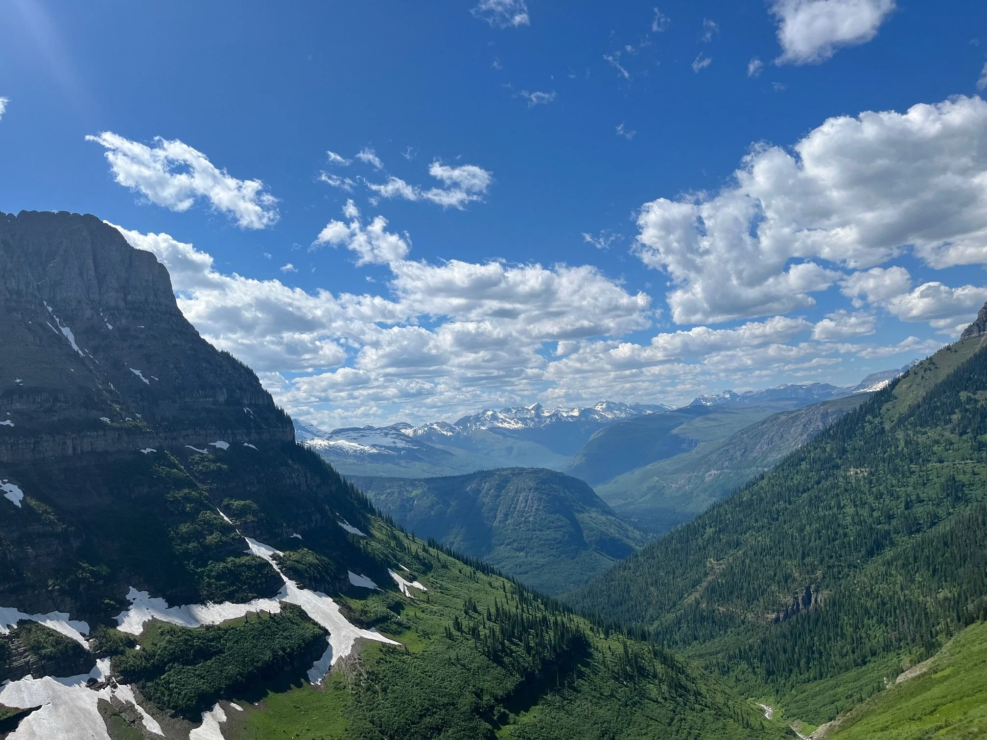 Views of Mount Oberlin from Going-to-the-Sun Road in Glacier National Park